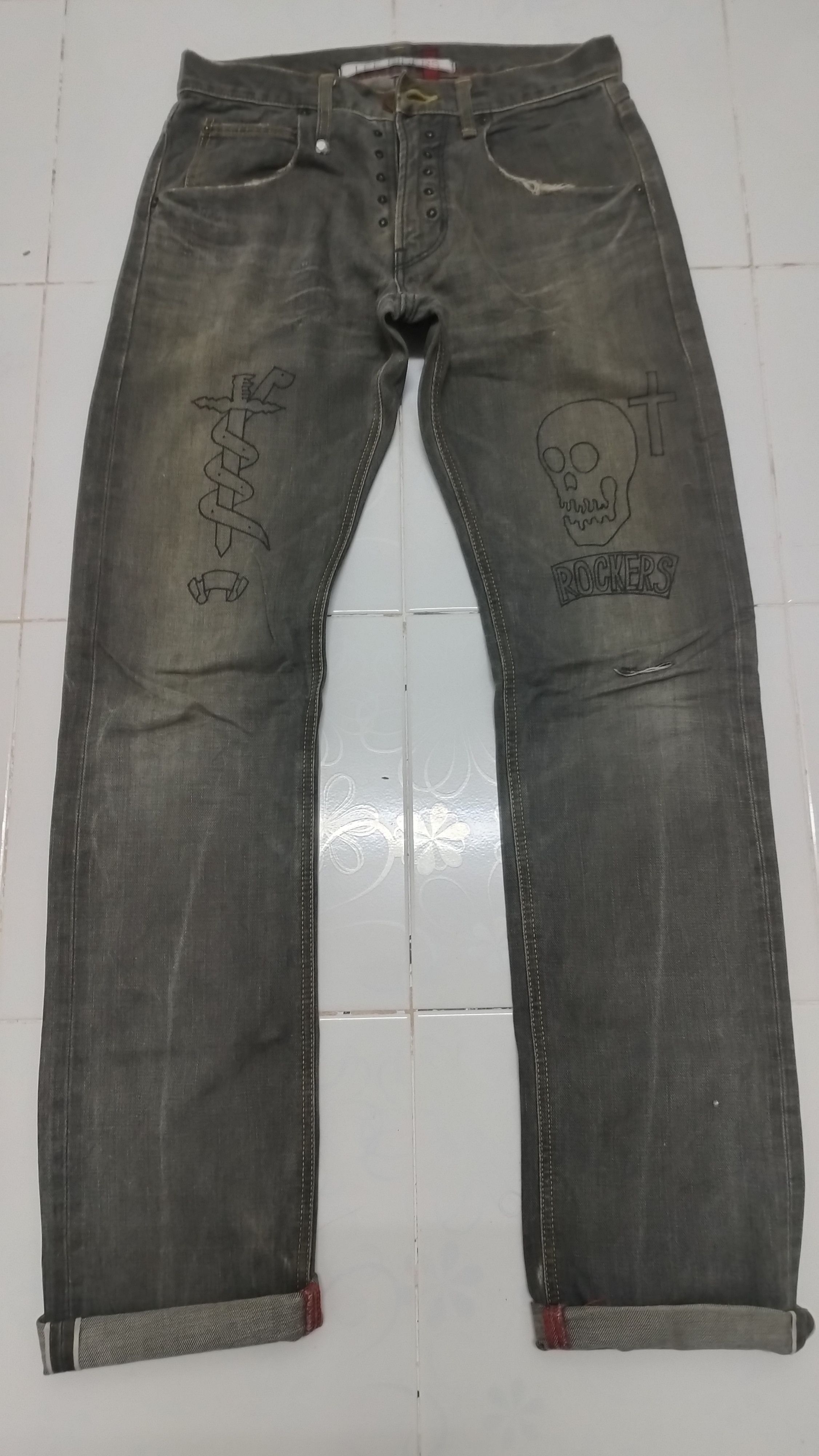 Japanese Brand 🔥🔥Rare iterm lee riders selvedge x punk🔥🔥 Size US 32 / EU 48 - 2 Thumbnail