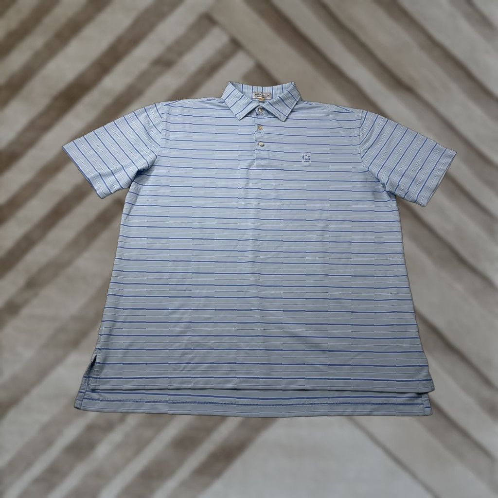 Peter Millar Peter Millar Summer Comfort Golf Polo Shirt Striped Men Large L Blue Polo Shirt Men Summer Comfort Golf Peter Millar Size US L / EU 52-54 / 3 - 1 Thumbnail