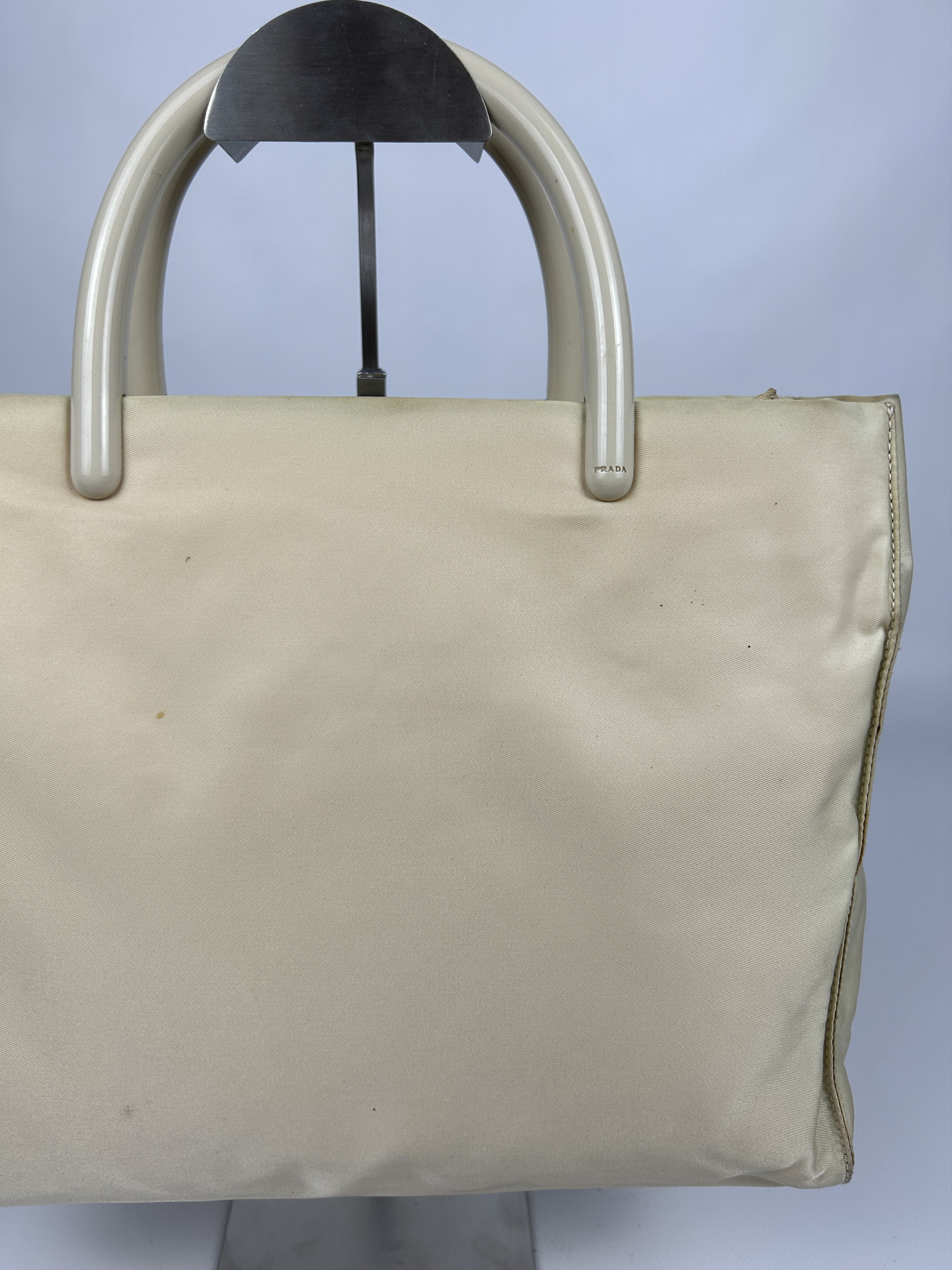 Prada Vintage y2k prada nylon triangle logo plastic handle bag Size ONE SIZE - 9 Thumbnail