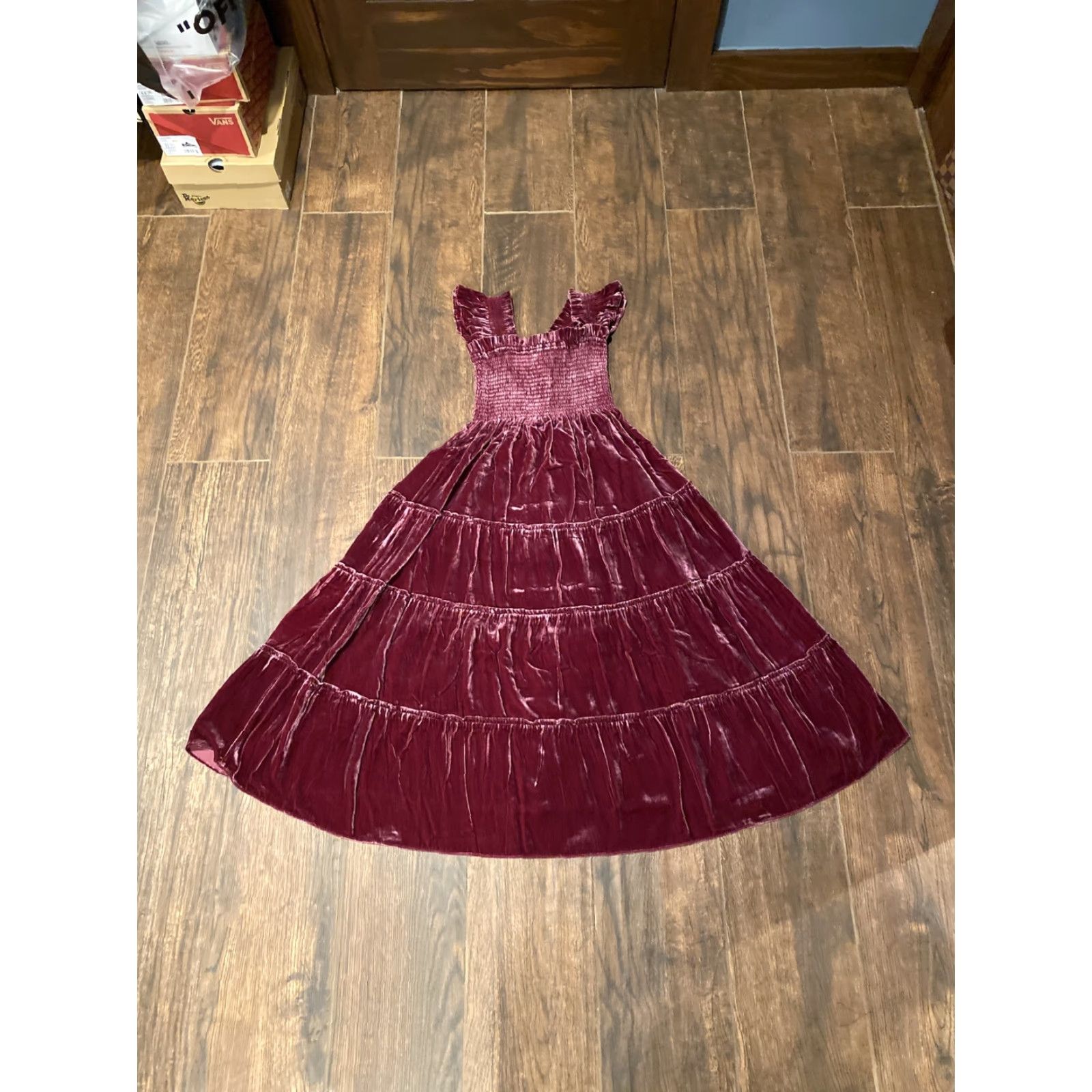Vintage NWT Hill House Home Ellie Nap Dress Burgundy Velvet XXS Size XXS / US 00 / IT 34 - 7 Thumbnail