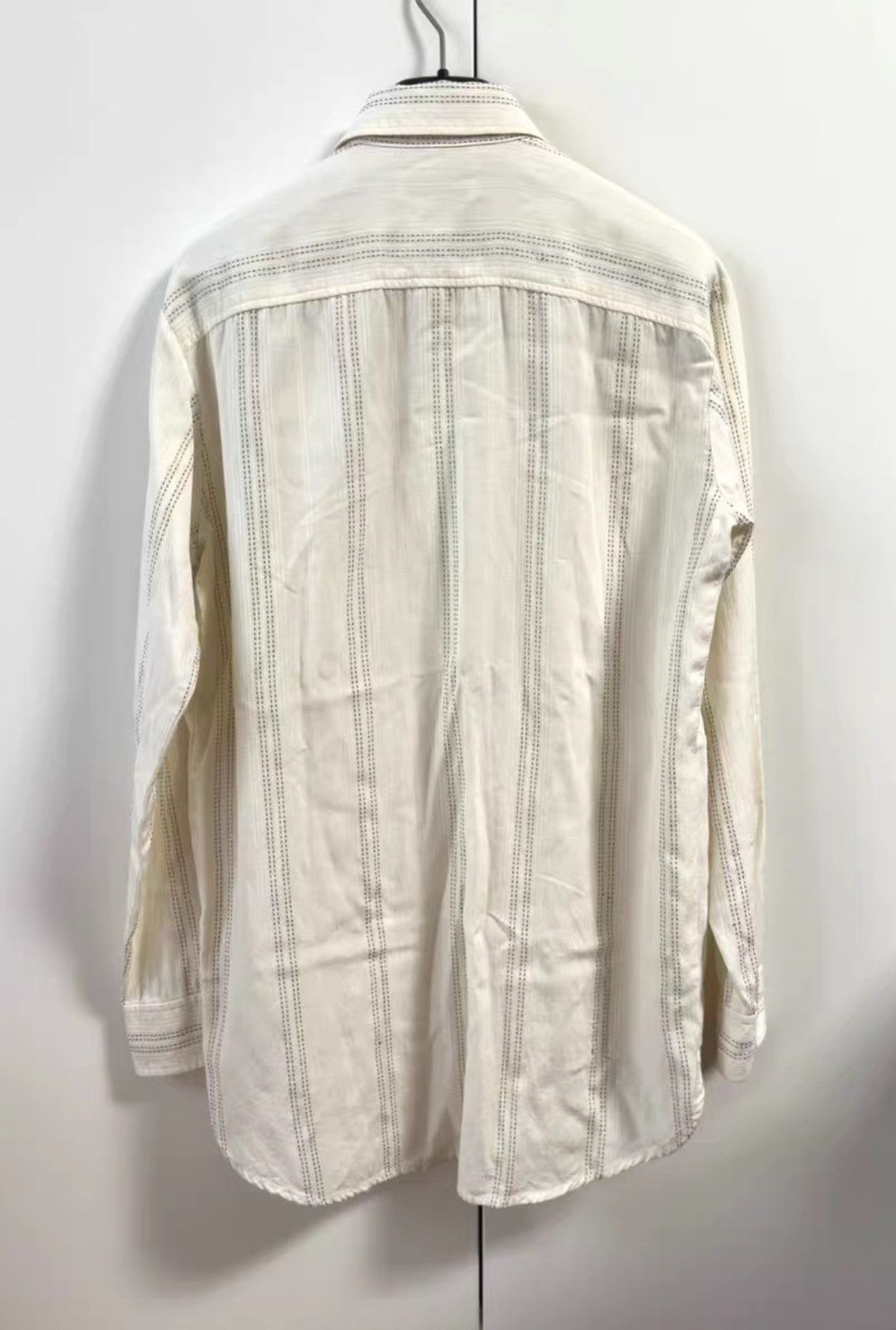 Saint Laurent Paris Saint Laurent Off-White Metallic Woven Striped Shirt Size US S / EU 44-46 / 1 - 5 Thumbnail
