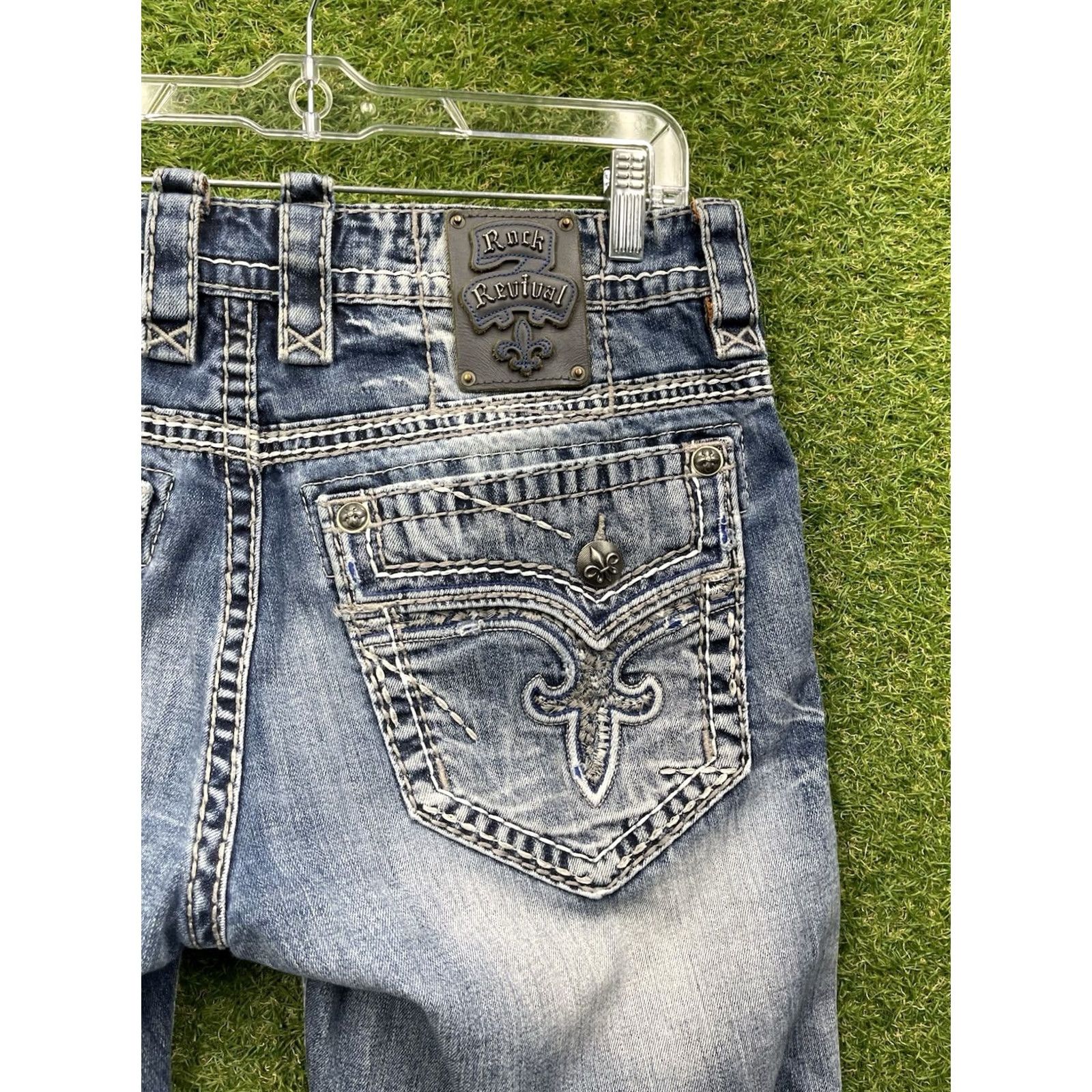 Vintage Rock Revival Jeans Mens 36 Slim Bootcut 5-Pocket Denim Medium Blue 0316 Vintage: No Size US 36 / EU 52 - 7 Thumbnail