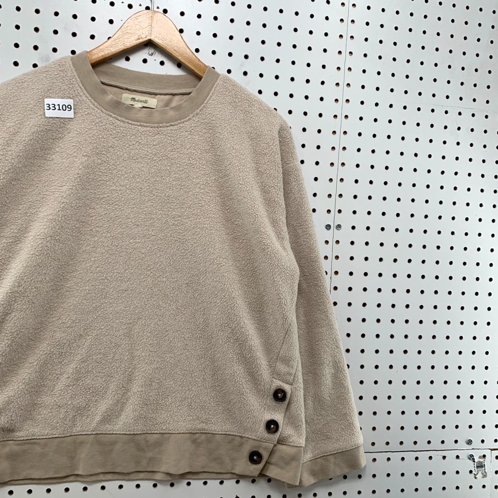 Madewell Madewell Sweater Womens Small Beige Button Pullover Casual Size S / US 4 / IT 40 - 4 Thumbnail