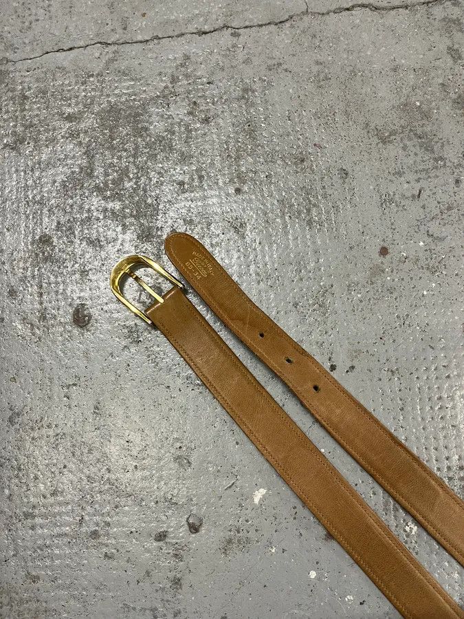 Gucci 2000s Gucci Monogram Golden Buckle Leather Belt Size ONE SIZE - 7 Thumbnail