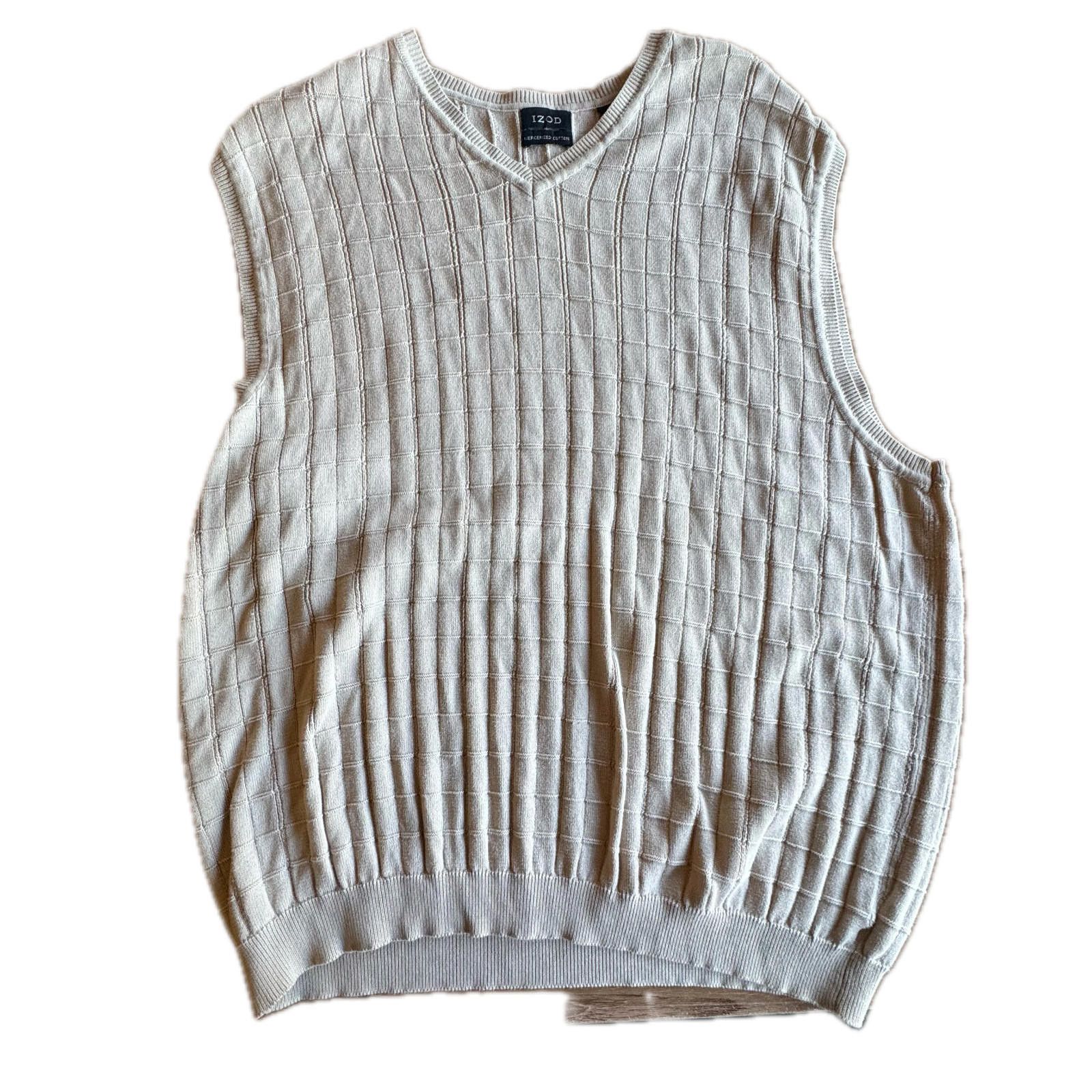 Izod IZOD Grey Mercerized Cotton Sweater Vest Mens M Size US M / EU 48-50 / 2 - 1 Thumbnail