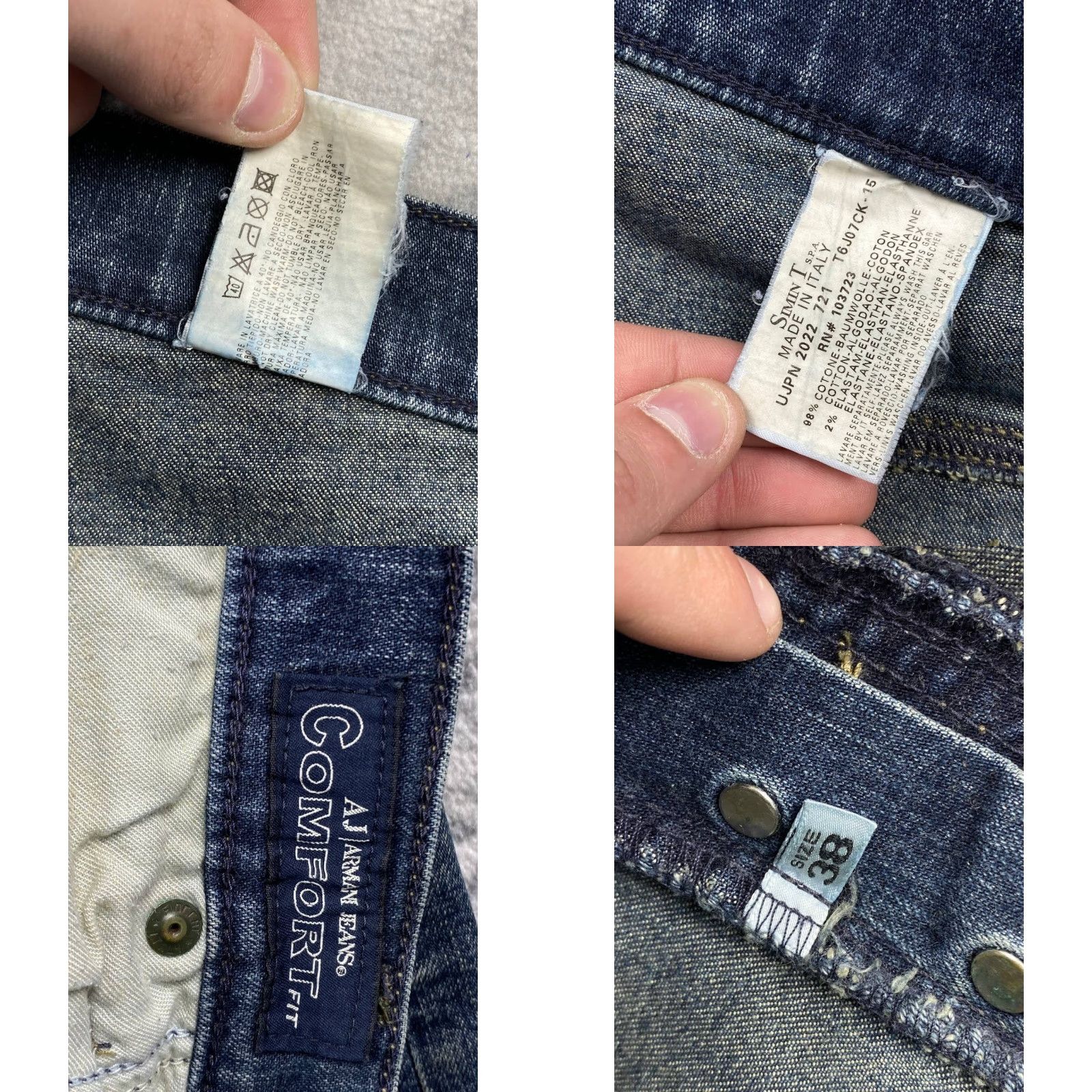 Vintage VINTAGE Armani Jeans Denim Baggy Jeans Big Logo 90s Men Blue 38 Regular Mens Jeans Size US 38 / EU 54 - 9 Thumbnail