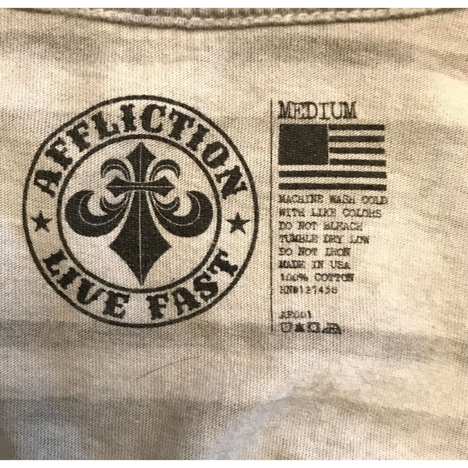 Affliction Affliction Shirt Women M V-Neck Gray B583 S/S Short Sleeve M Size M / US 6-8 / IT 42-44 - 3 Thumbnail