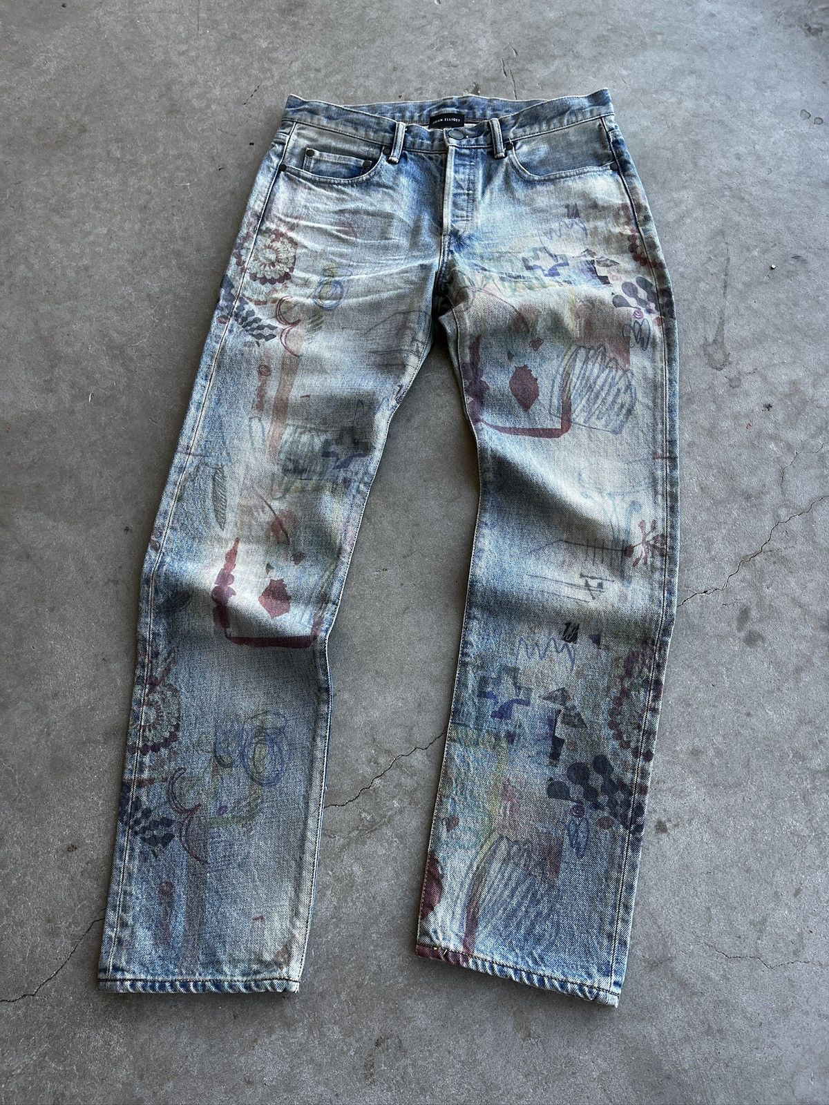 John Elliott John Elliot Daze Scribble Jeans (unisex) Size US 32 / EU 48 - 1 Thumbnail