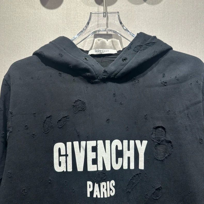 Givenchy Givenchy Black Destroyed Hoodie Size US M / EU 48-50 / 2 - 5 Thumbnail