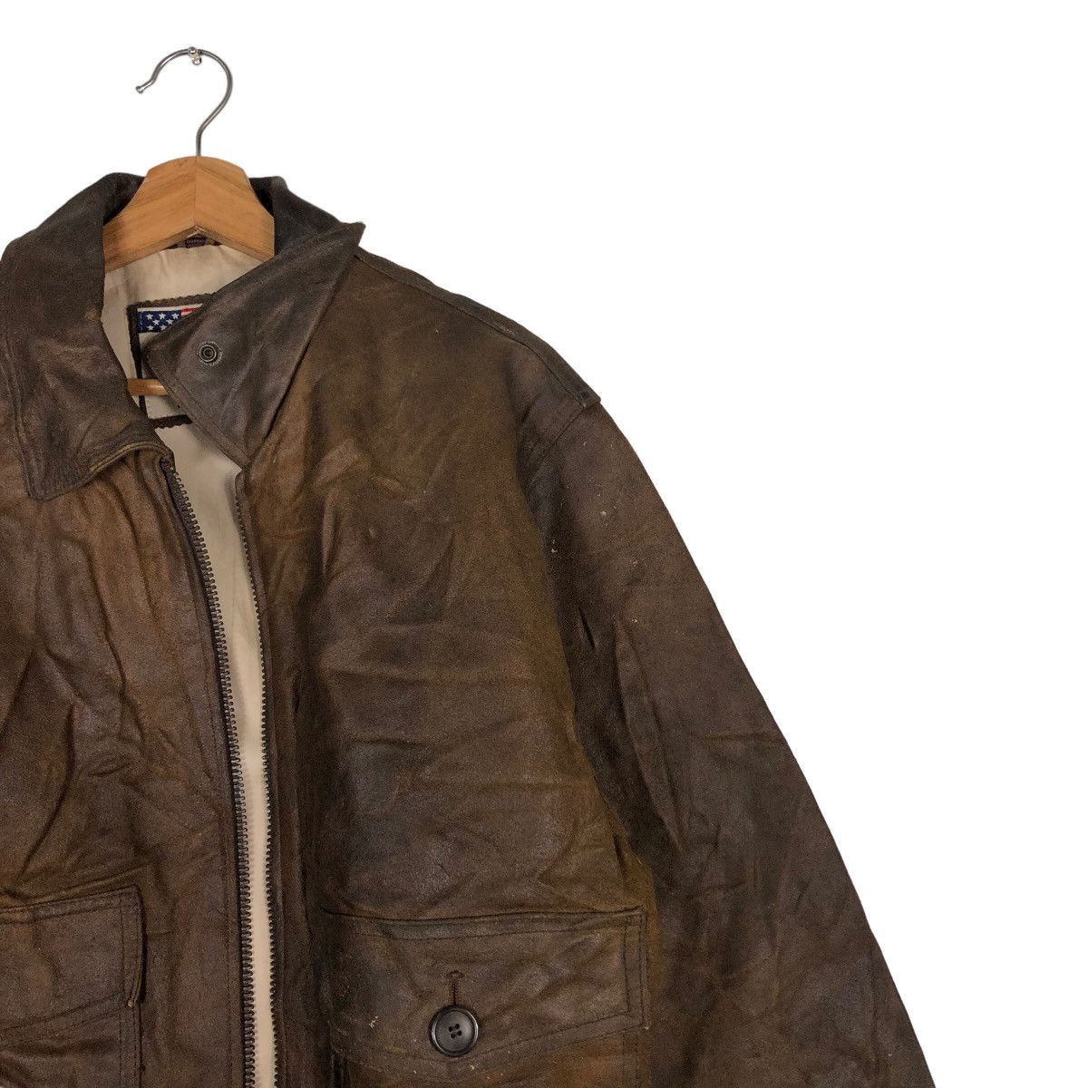 Japanese Brand 🔥Vintage Fly Genuine Leather Jacket Amcruis American Ship Size US M / EU 48-50 / 2 - 6 Thumbnail