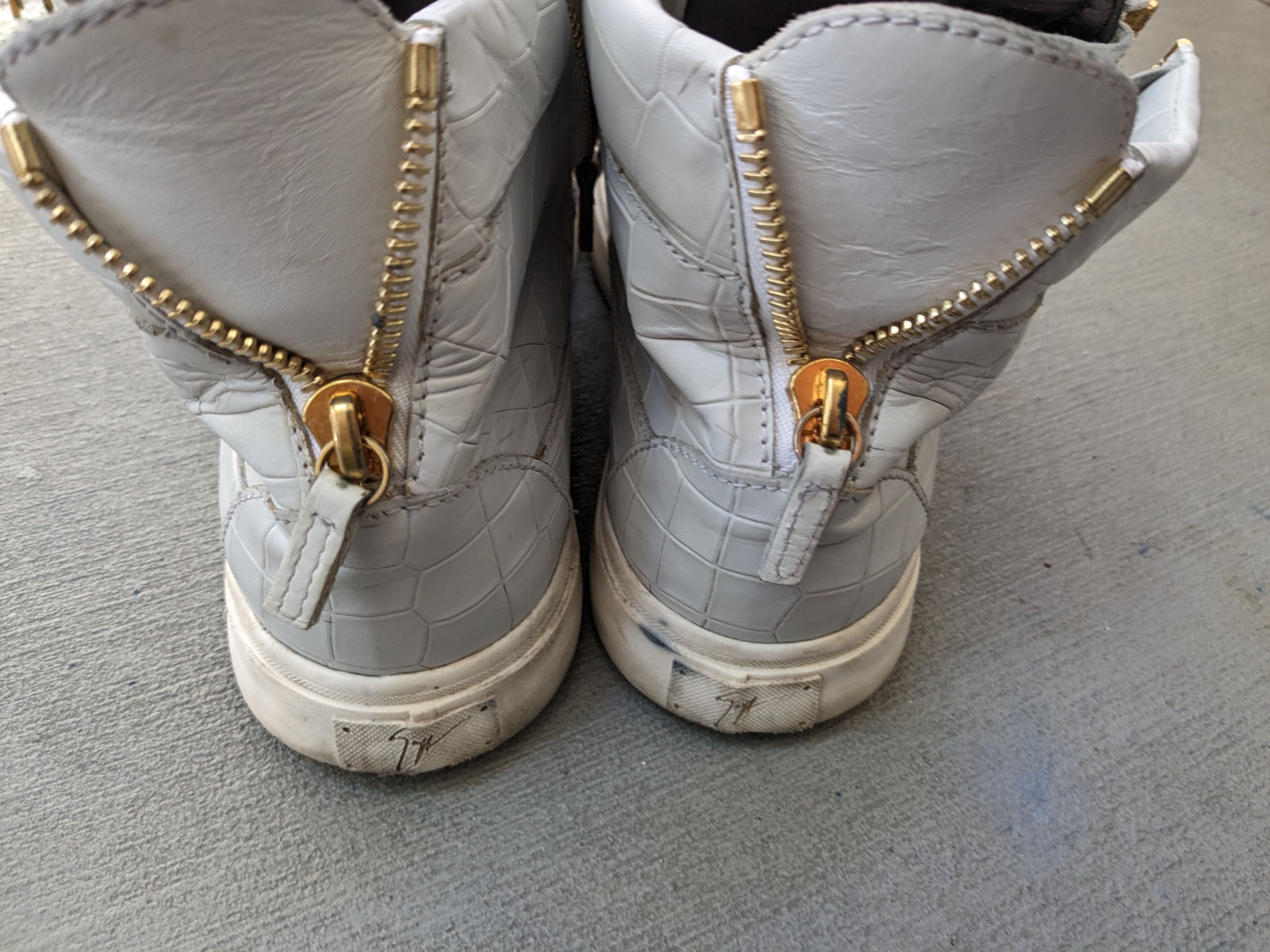 Designer Giuseppe Zanotti High Tops White 9 42 Croc Embossed Leather Size US 9 / EU 42 - 13 Thumbnail