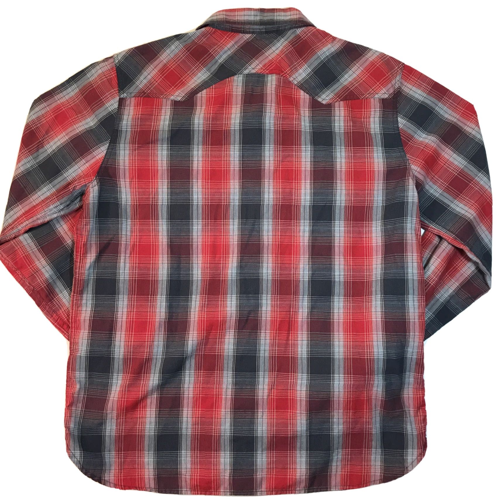Levi's Levi's Men Button-Up Shirt Red Gray Striped Flannel Long Sleeve Sz Large 70s Western Size US L / EU 52-54 / 3 - 5 Thumbnail