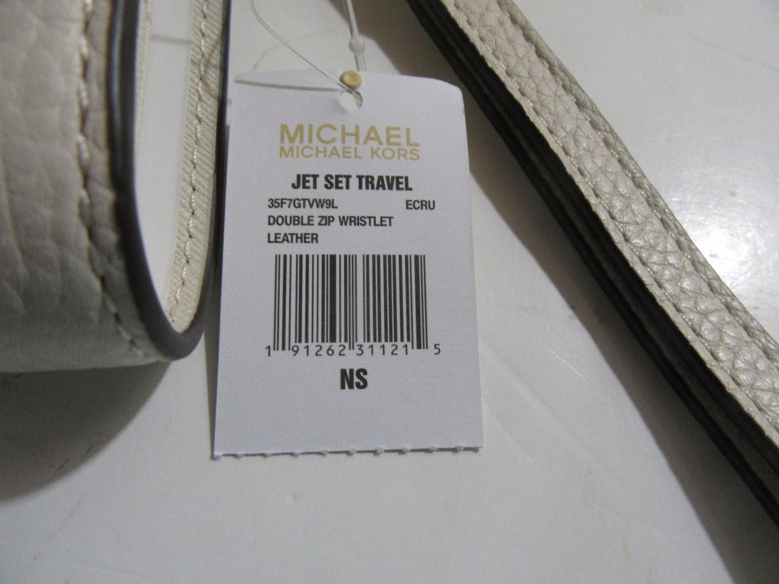 Michael Kors Michael Kors Jet Set Travel Double Zip Leather Wallet Ecru Size ONE SIZE - 3 Thumbnail