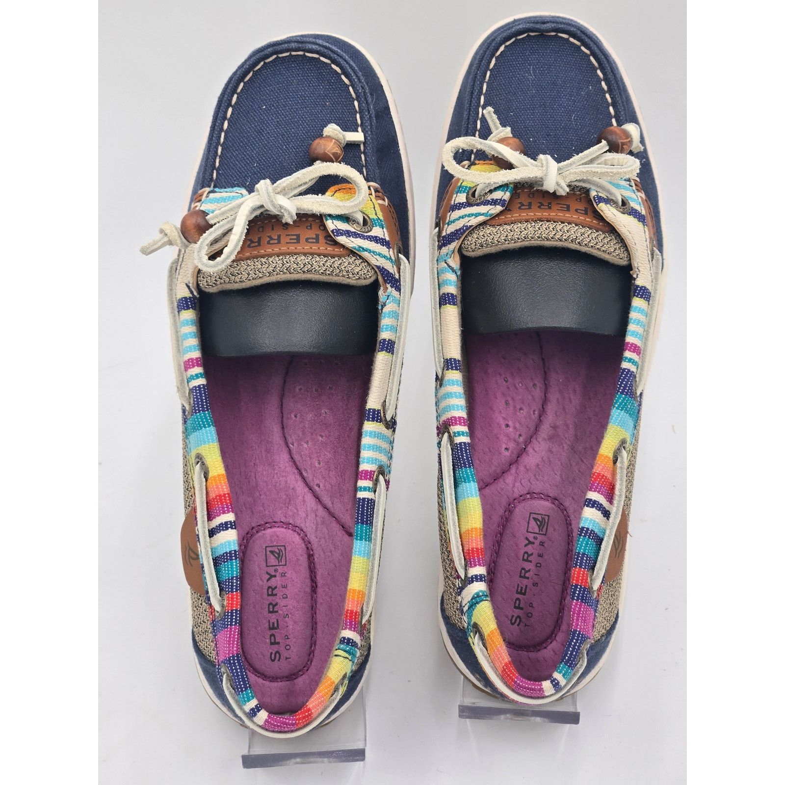 Sperry Sperry Angelfish Womens 7M Navy Serape Boat Shoes Slip On Size US 7 / IT 37 - 6 Thumbnail