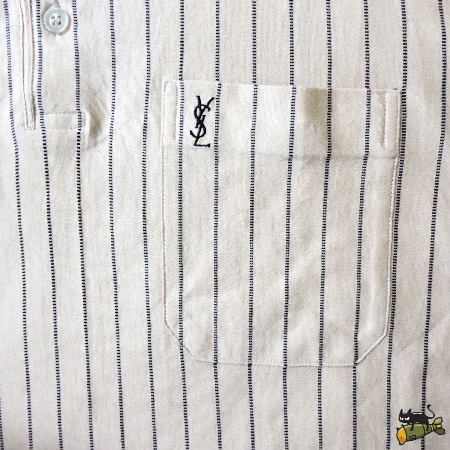 Yves Saint Laurent YVES SAINT LAURENT POUR HOMME STRIPED POLO SHIRT Size US M / EU 48-50 / 2 - 5 Thumbnail