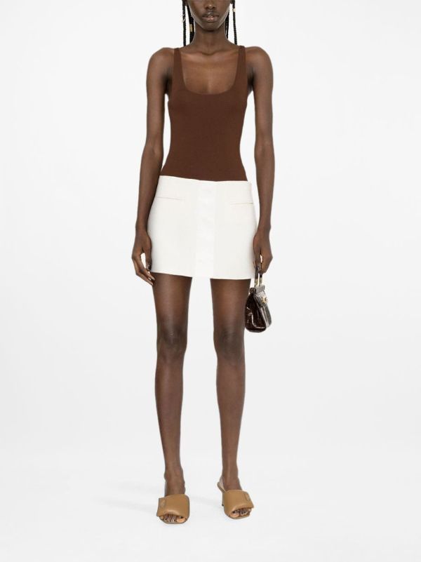 Salvatore Ferragamo o1s1rm1224 Mini Skirt in White Size 34" / US 12 / IT 48 - 2 Thumbnail