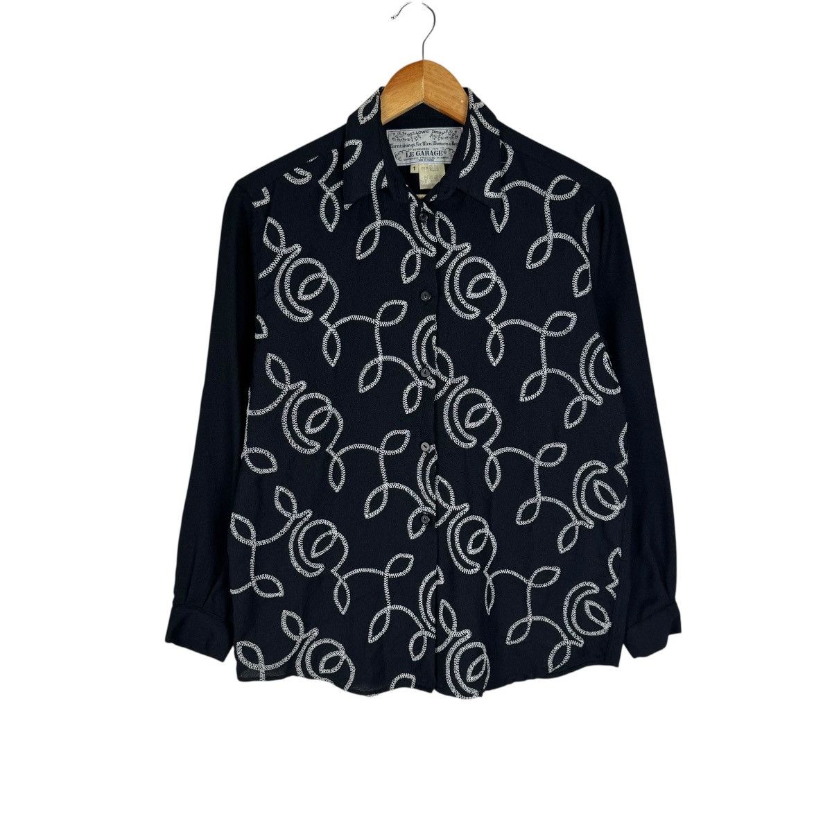 Vintage 🌟70s LE GARAGE BELLOWS BRUT BUTTON SHIRT Size M / US 6-8 / IT 42-44 - 1 Thumbnail