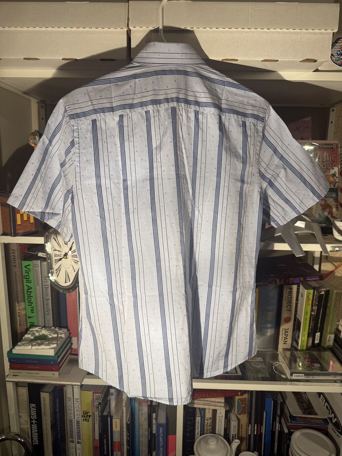 Prada PRADA 2019 BUTTON UP COLLARED BLUE STRIPED SHIRT RAF Size US L / EU 52-54 / 3 - 2 Thumbnail