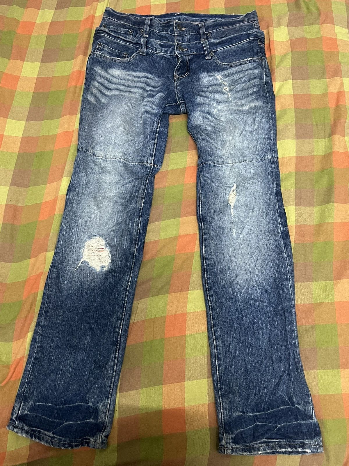 PPFM × Seditionaries PPFM BLUE DENIM JEAN DOUBLE WAIST ZIPPER Size US 34 / EU 50 - 2 Thumbnail