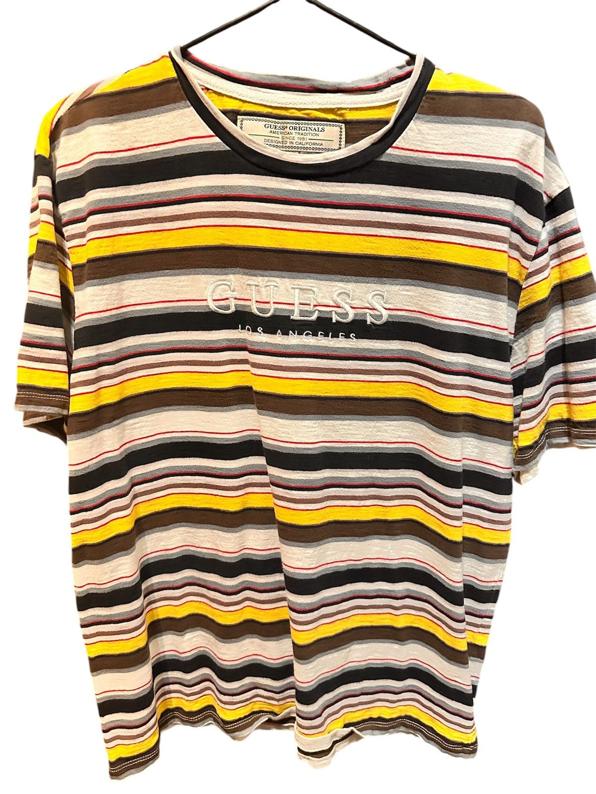 Guess × Vintage Vintage Guess Los Angeles Striped Tee Size US L / EU 52-54 / 3 - 1 Thumbnail