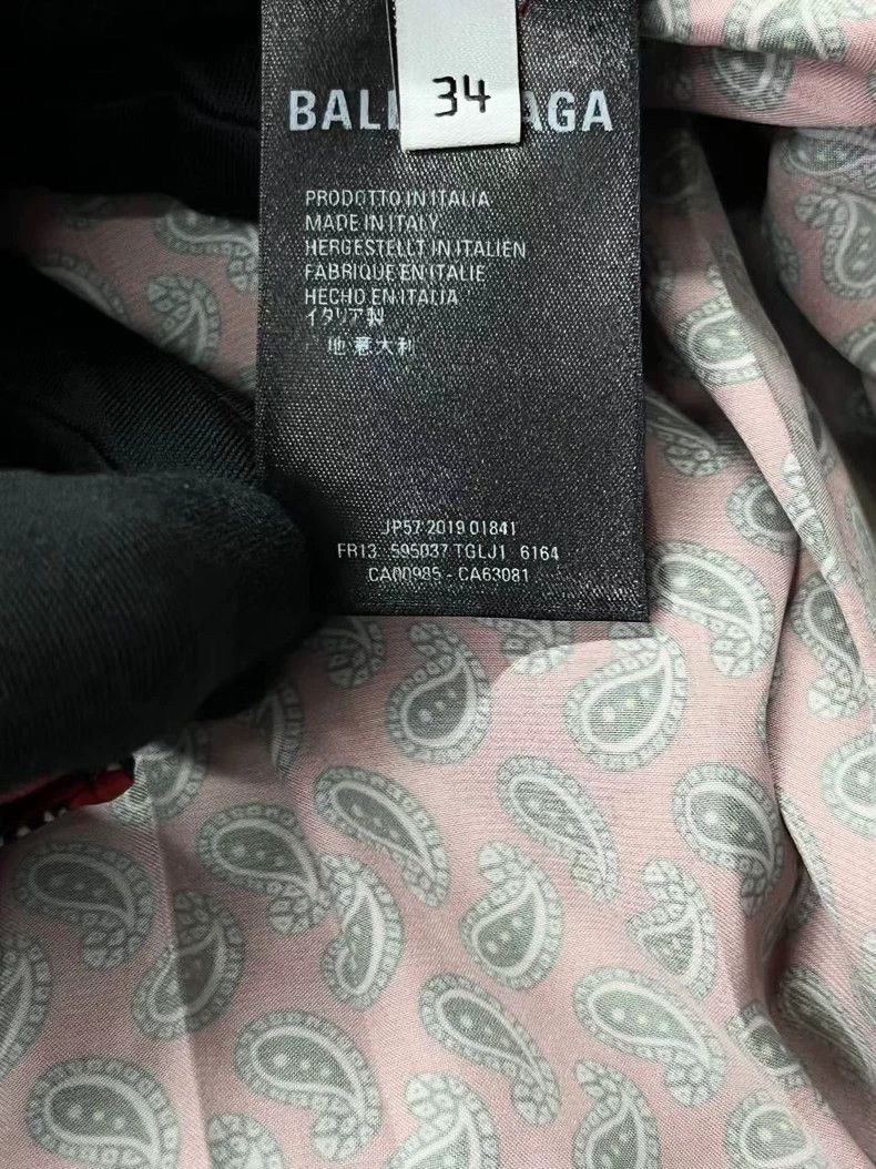 Balenciaga size 34 Burgundy cashew flower logo printed mul