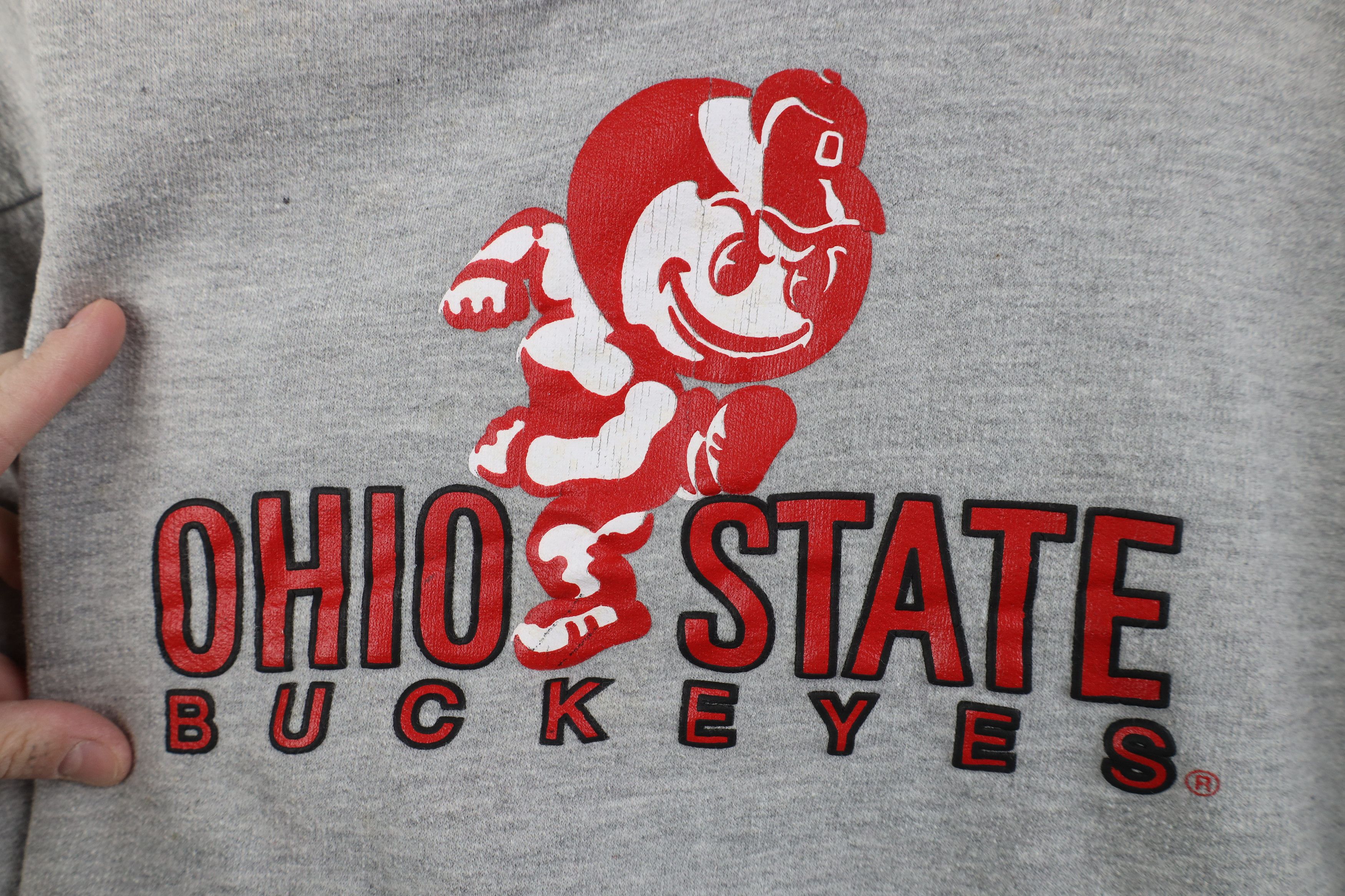 Vintage Vintage 90s Spell Out Ohio State University Hoodie Gray Size XXL / US 16-18 / IT 52-54 - 6 Thumbnail