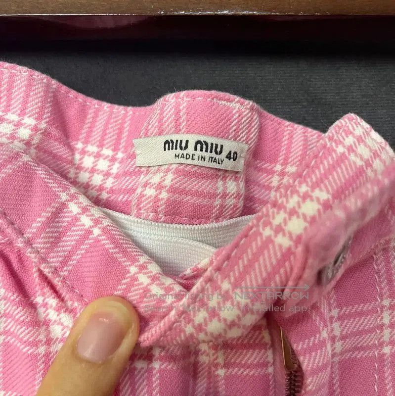 Miu Miu Miu Miu Pink Checkered Women's Shorts . Size 23" - 3 Thumbnail
