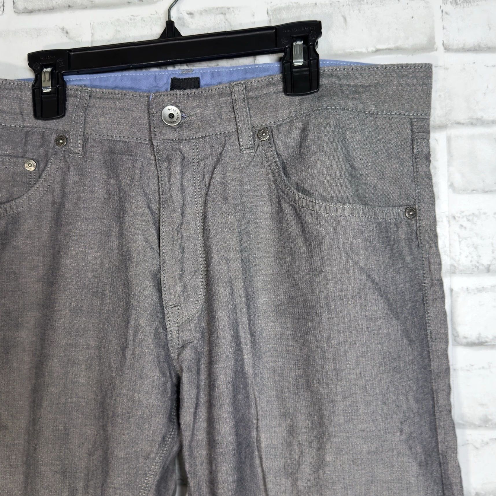 Vintage VINTAGE Hugo Boss Casual Pants Mens Size 33x32 Gray Chino Regular Fit Size US 33 - 2 Thumbnail