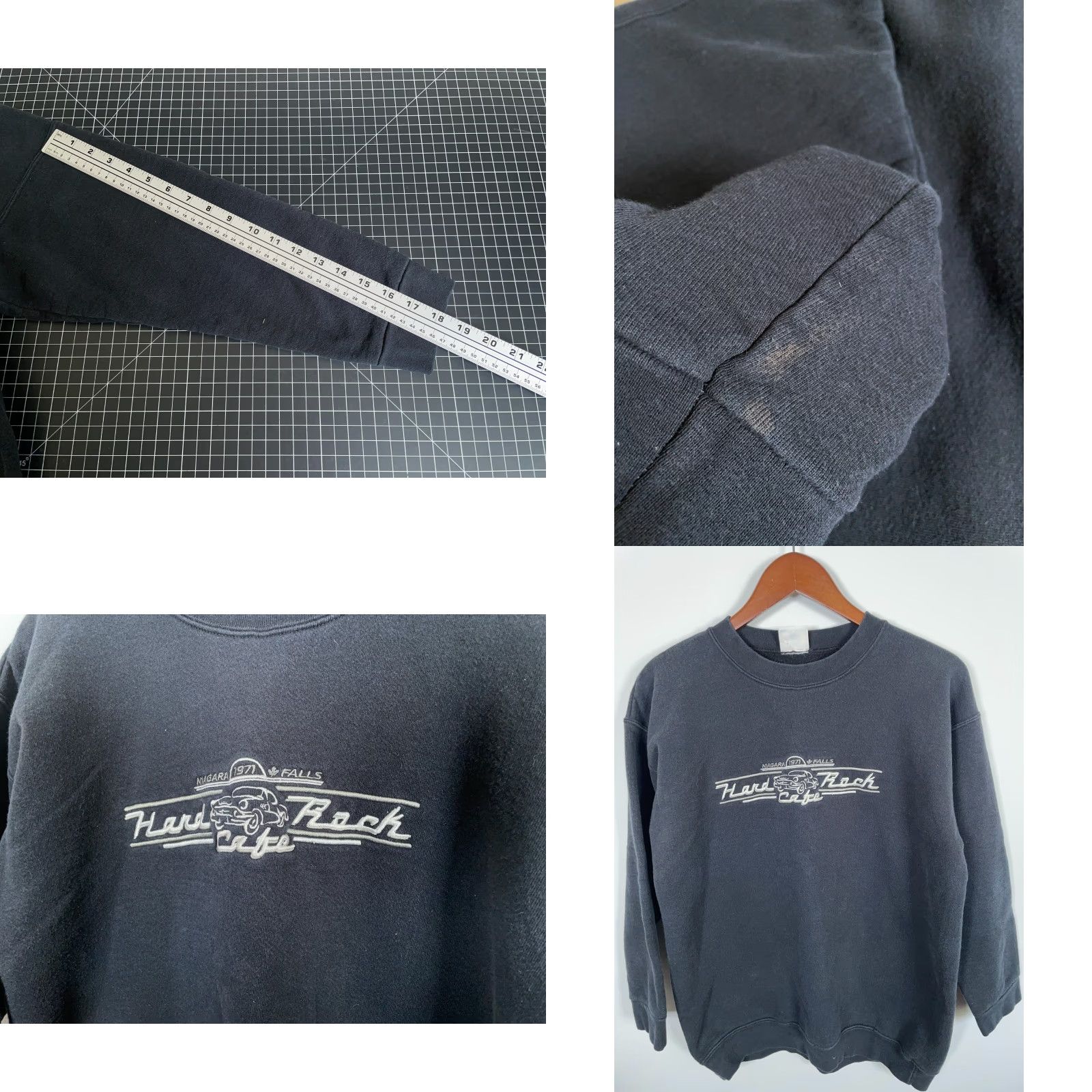 Hard Rock Cafe Vintage Yes Hard Rock Cafe Niagara Falls Sweatshirt Official Black Embroidered Medium Adult Size US M / EU 48-50 / 2 - 8 Thumbnail