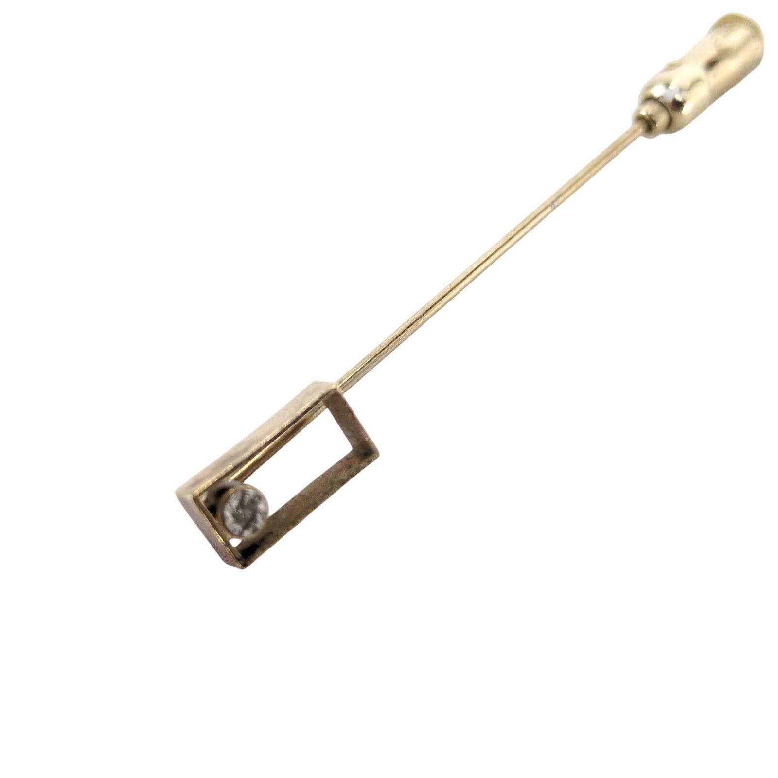 Vintage Anson Men's 12K GF Tie Tack Screw-Back Pin Gold Faceted Size ONE SIZE - 2 Thumbnail