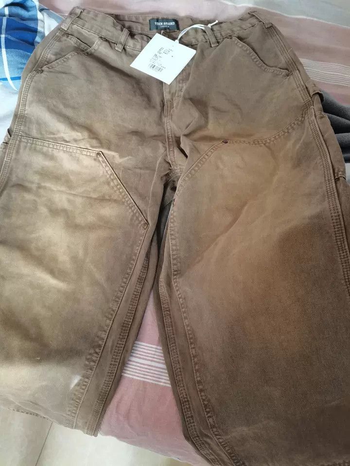 Jean × Vintage double knee washed faded baggy skate hiphop jeans Size US 28 / EU 44 - 8 Thumbnail