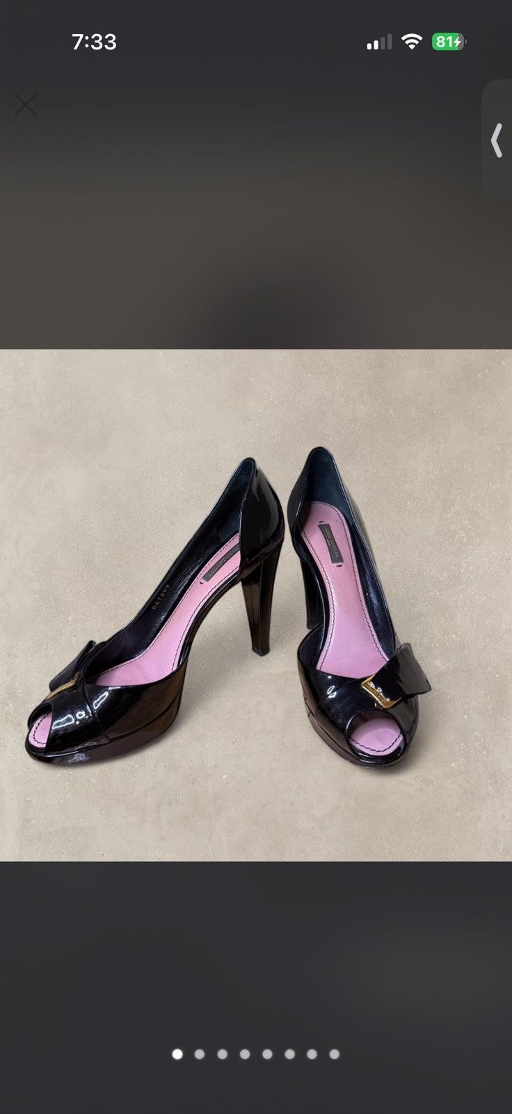 Louis Vuitton Black Patent Leather Louis Vuitton Pumps with Gold buckle Size US 9.5 / IT 39.5 - 1 Thumbnail