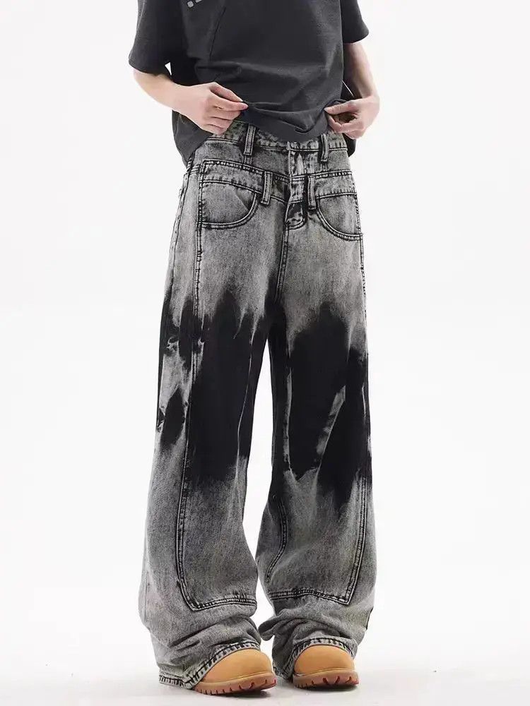 Japanese Brand Heavyweight vintage wash tie-dye hip-hop baggy jeans Size US 32 / EU 48 - 1 Thumbnail