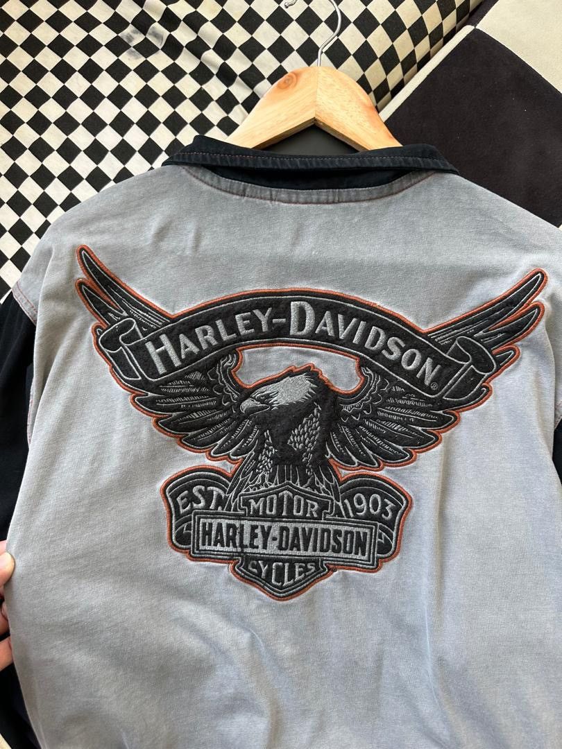Harley Davidson × Vintage HARLEY DAVIDSON HALF ZIPPER Size US XXL / EU 58 / 5 - 6 Thumbnail