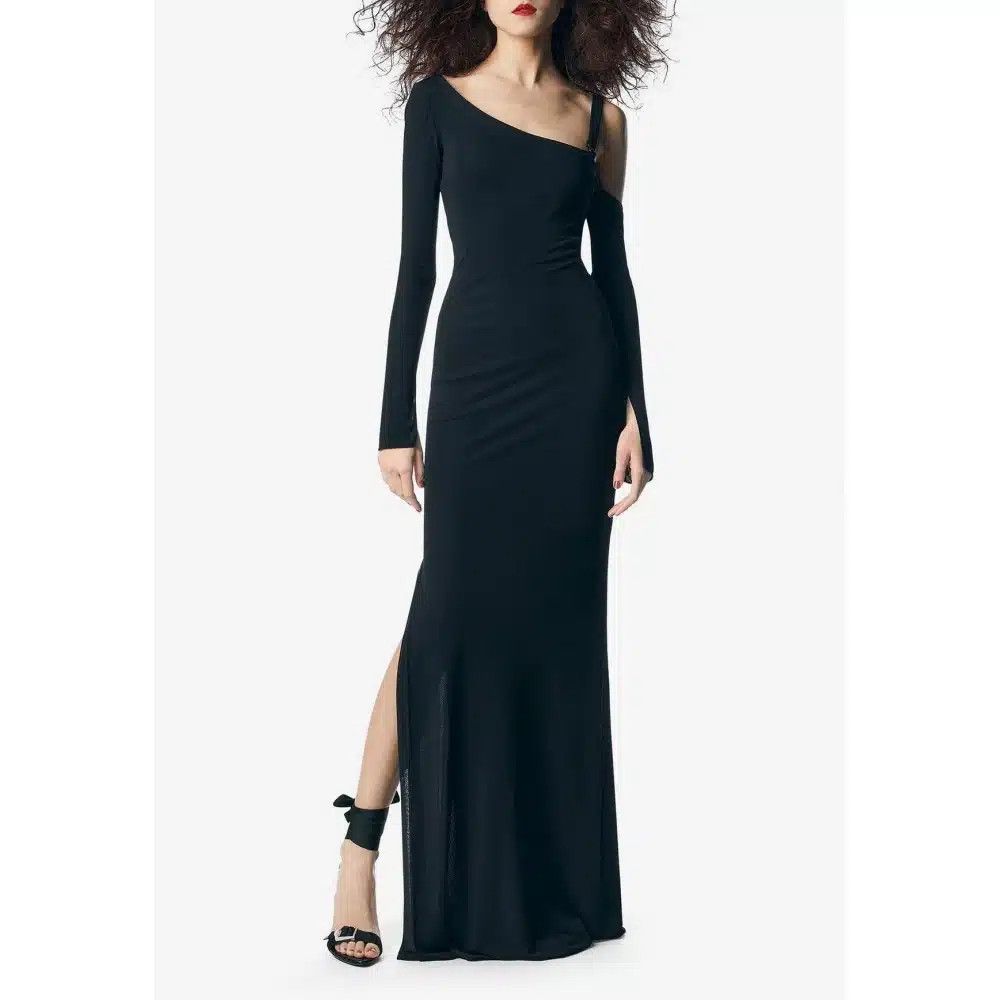Tom Ford o1loc1c0625 ABJ724 Evening Viscose Dress in Black Size S / US 4 / IT 40 - 3 Thumbnail