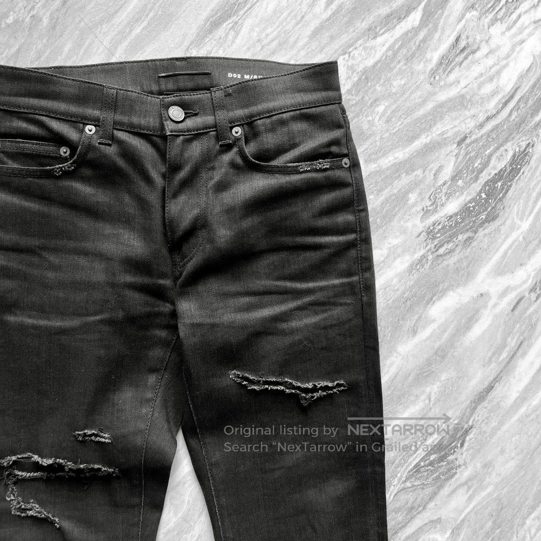 Saint Laurent Paris Saint Laurent 16SS Distressed Black Jeans. Size US 27 - 3 Thumbnail