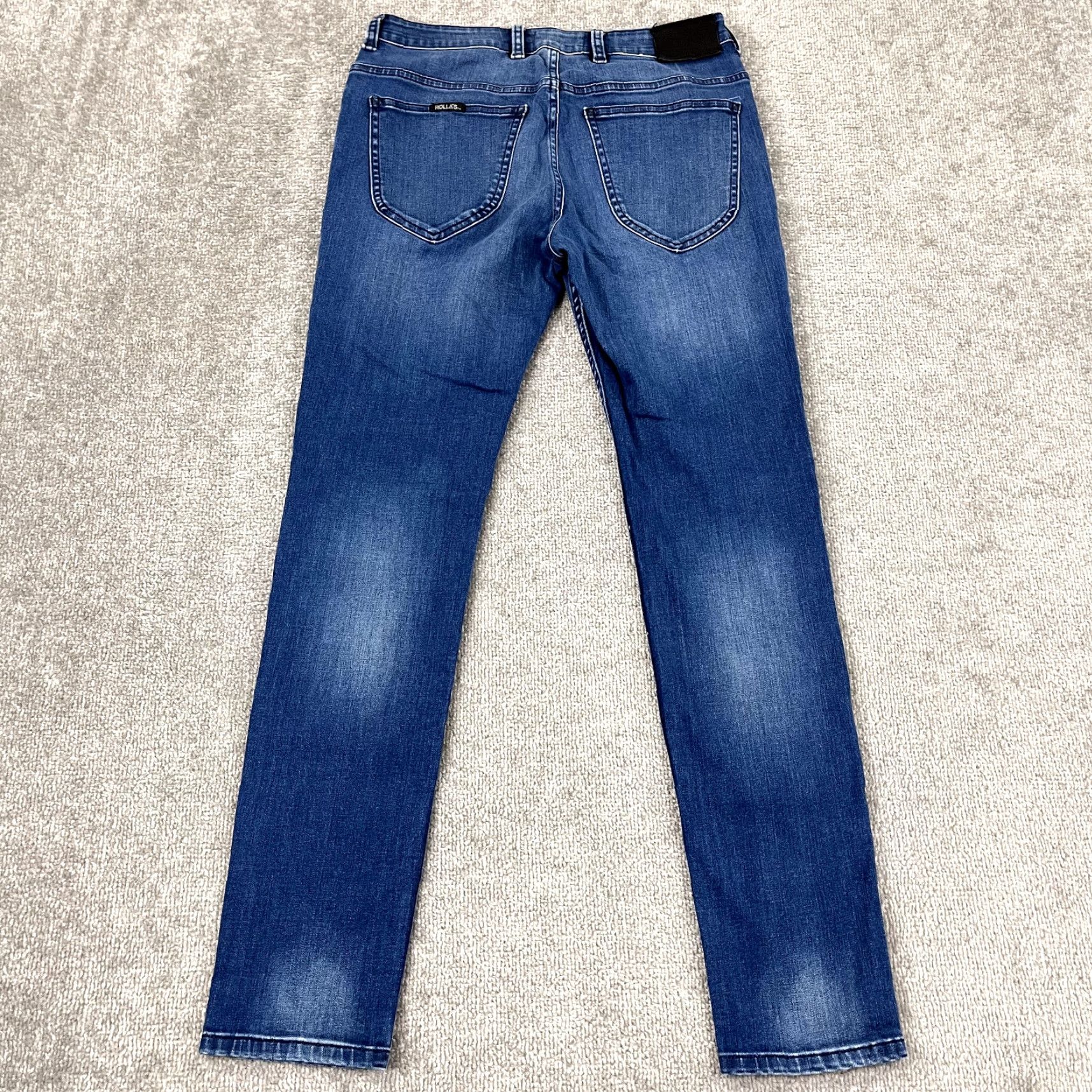 Denime ROLLAS Jeans Mens 32 x 32 (Fits 31x31) Stinger Skinny Fit Stretch Blue Denim Size US 32 / EU 48 - 3 Thumbnail