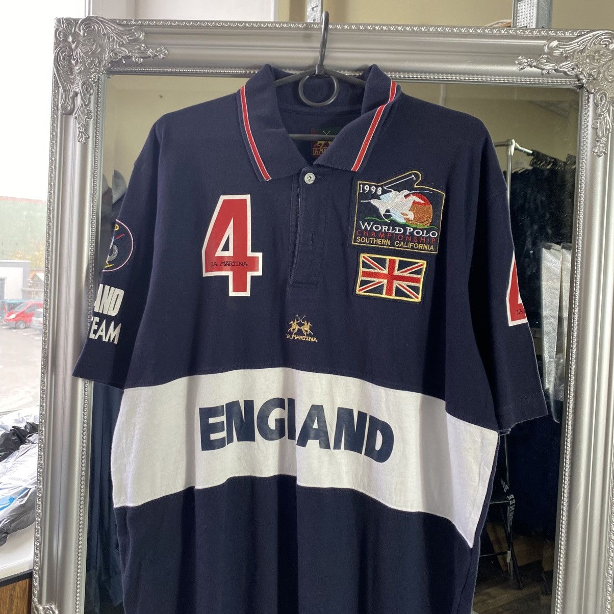 La Martina La Martina polo t shirt big logo vintage 4 England Size US XL / EU 56 / 4 - 2 Thumbnail