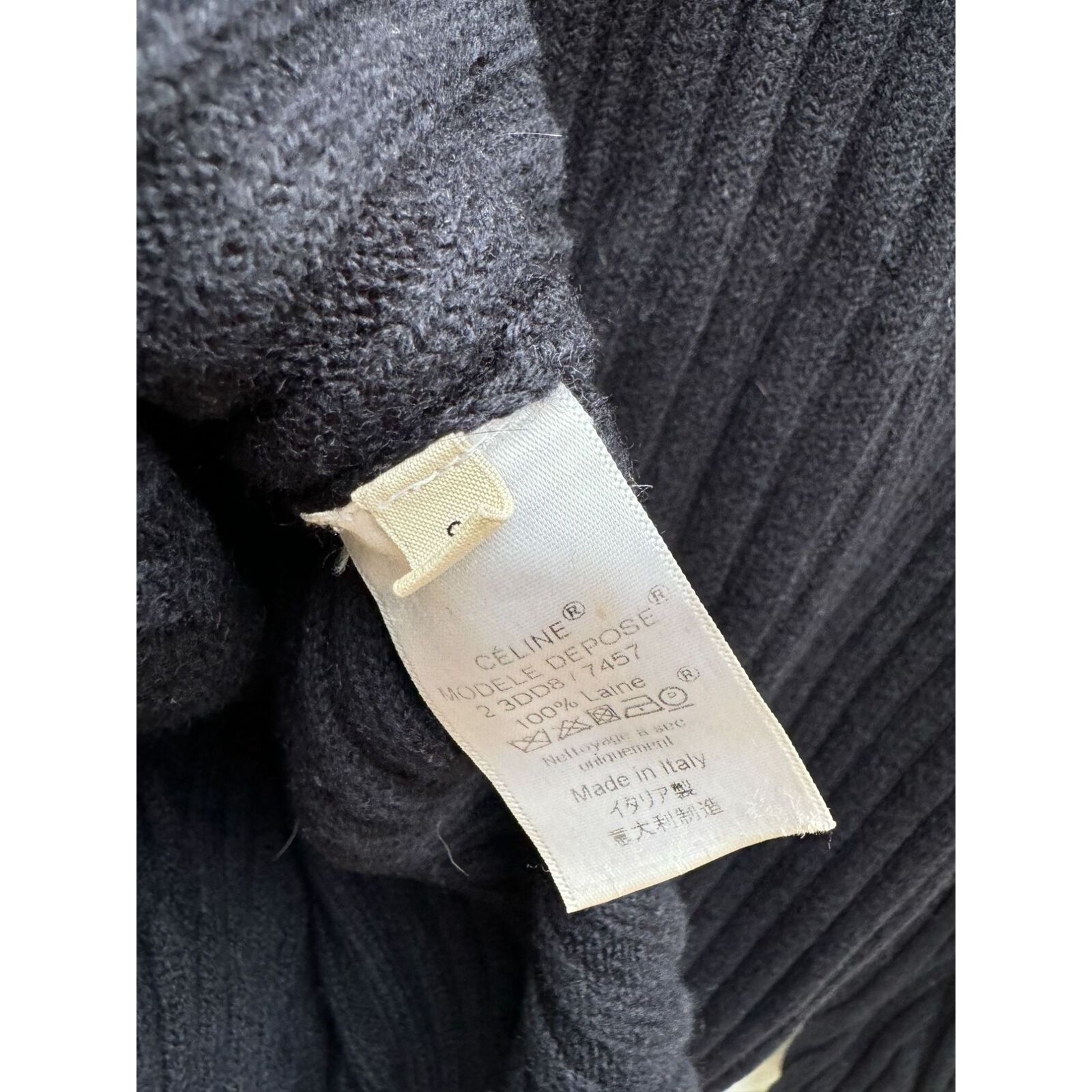 Celine Phoebe Philo Navy Wool Heavy Knit Size S / US 4 / IT 40 - 7 Thumbnail