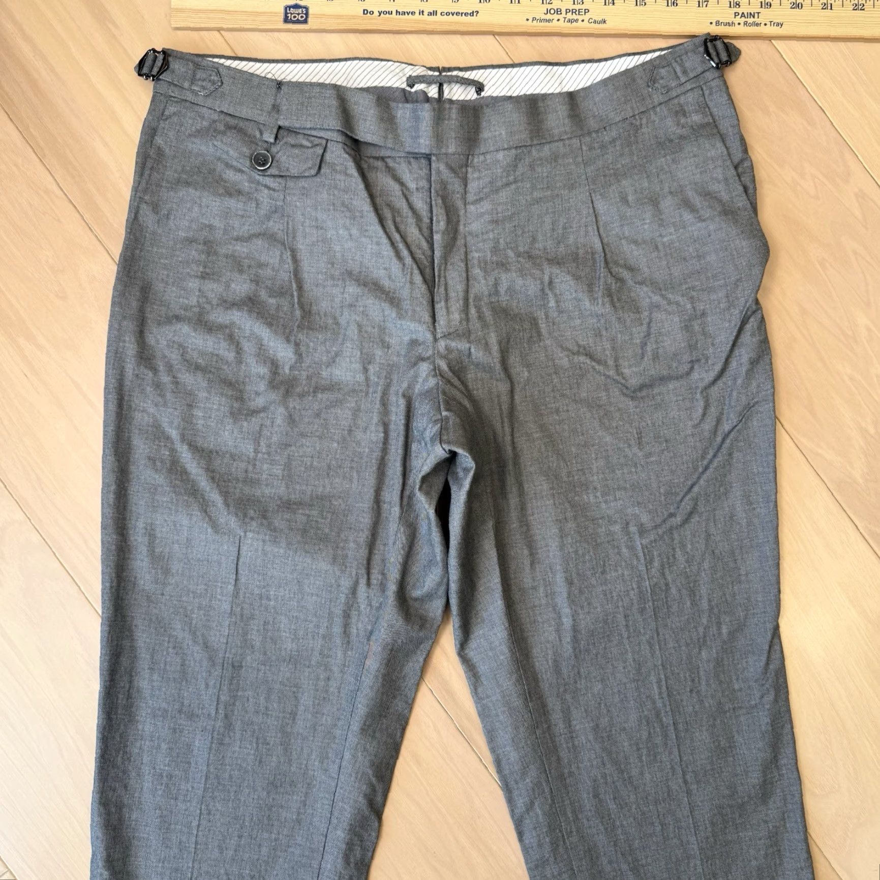 Suitsupply Suit Supply Dress Pants Gray 35x26 Regular Flat Front Wool Cotton 5-Pocket Men’s Dress Pants Size 34R - 3 Thumbnail