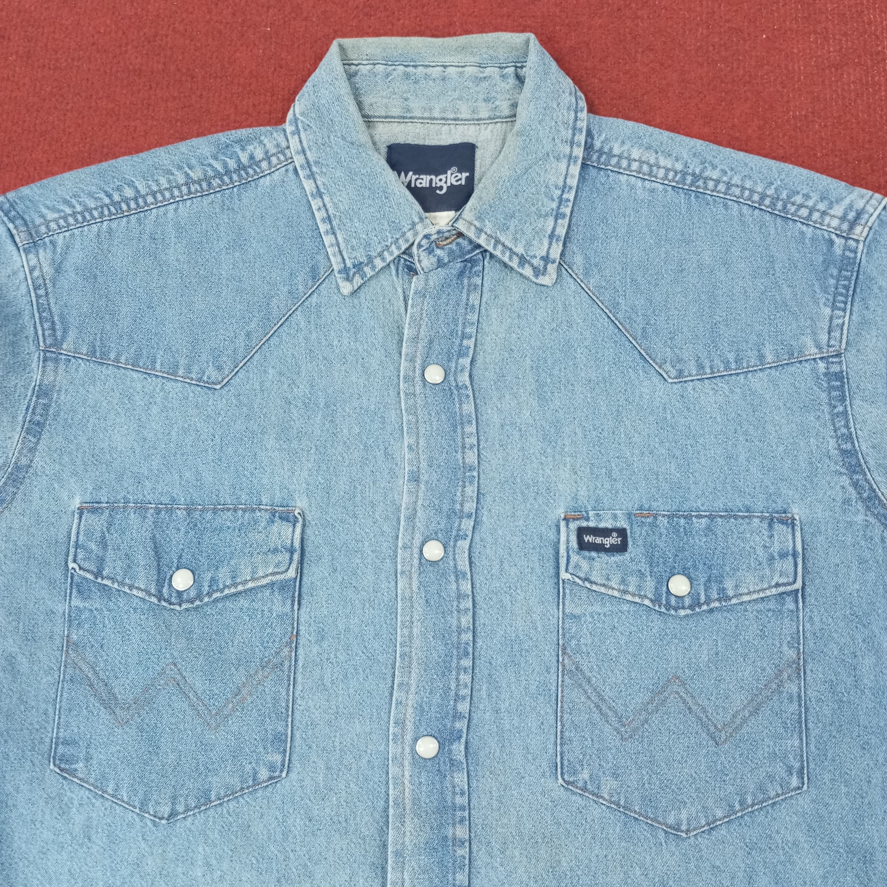 Vintage × Wrangler Wrangler Double Pocket Design Casual Shirt c219n8 Size US L / EU 52-54 / 3 - 2 Thumbnail