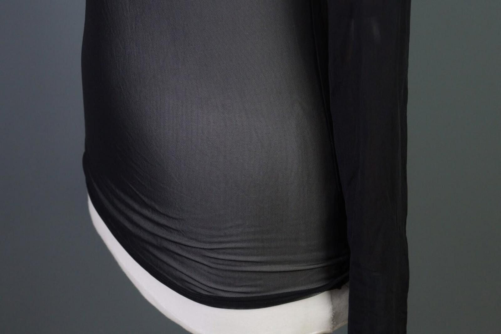 Designer Sarah Pacini Black Mesh Stretch Top Blouse Size S Size M / US 6-8 / IT 42-44 - 10 Thumbnail