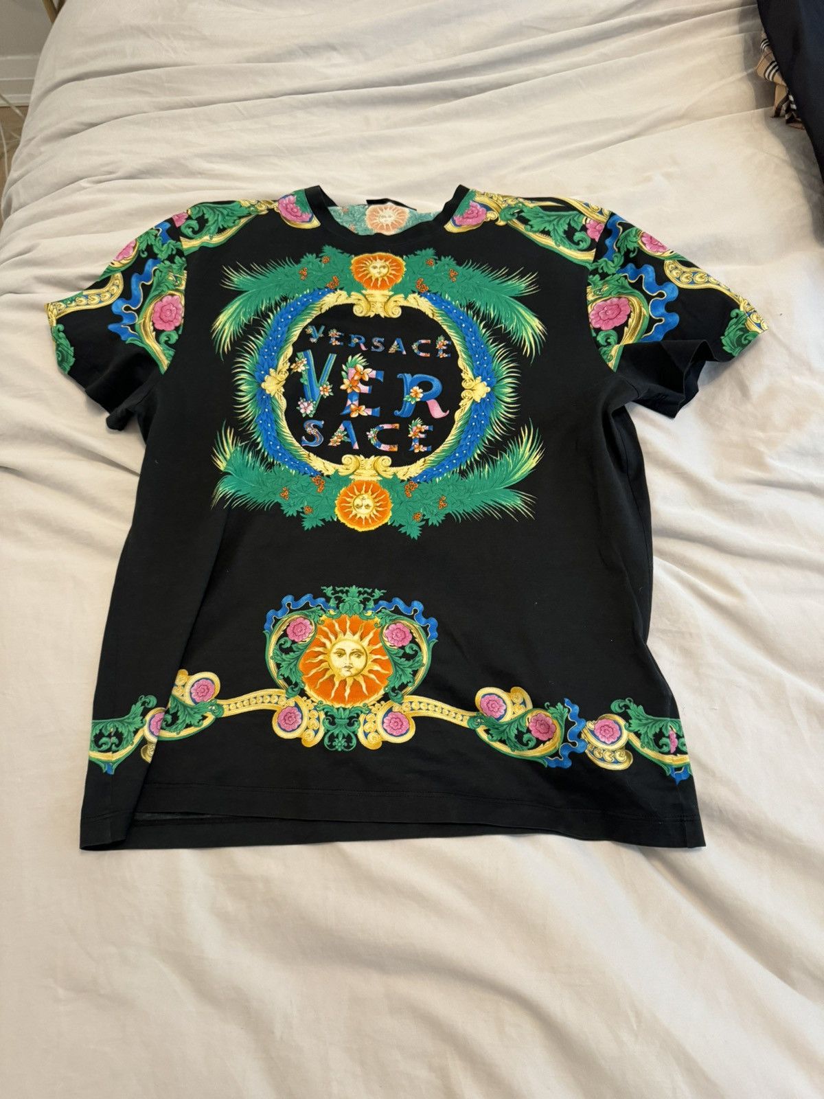 image of Versace Summer T-Shirt in Black, Men's (Size Medium)