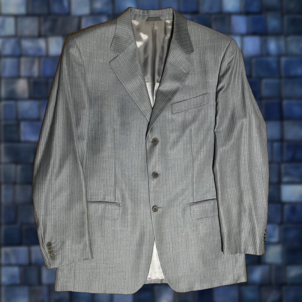 Ermenegildo Zegna Ermenegildo Zegna Blazer Men’s Single-Breasted 42L Wool Gray Notch Lapel Four-Button Viscose Lining Italy Size 42 Regular Vintage: No Size 42R - 1 Thumbnail
