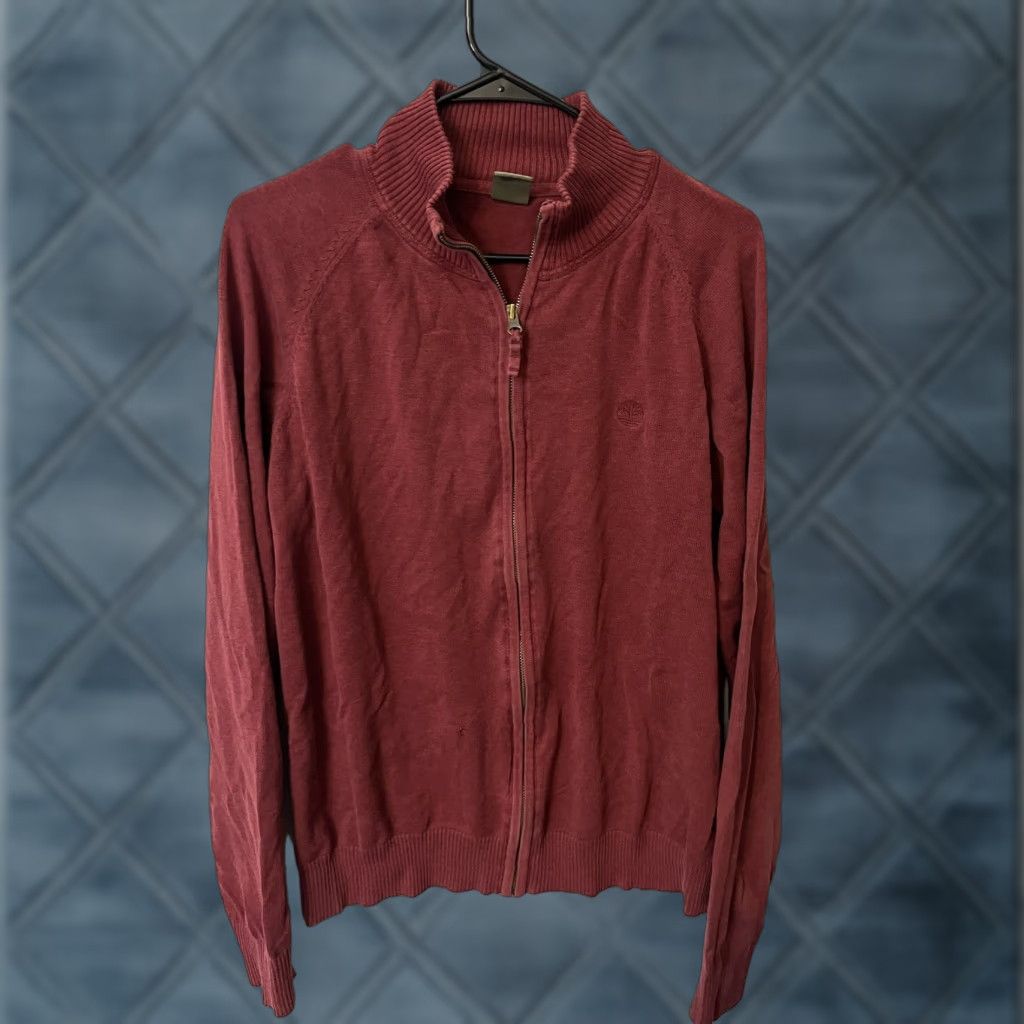 Timberland Timberland Full Zip Jacket Men L Maroon Cotton Fleece Outdoors Camp Casual Regular Size US L / EU 52-54 / 3 - 1 Thumbnail