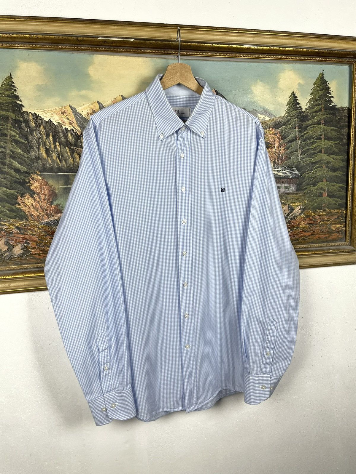 Carolina Herrera Carolina Herrera Blue Checkered Button Ups Shirt Old Money Size US XL / EU 56 / 4 - 3 Thumbnail