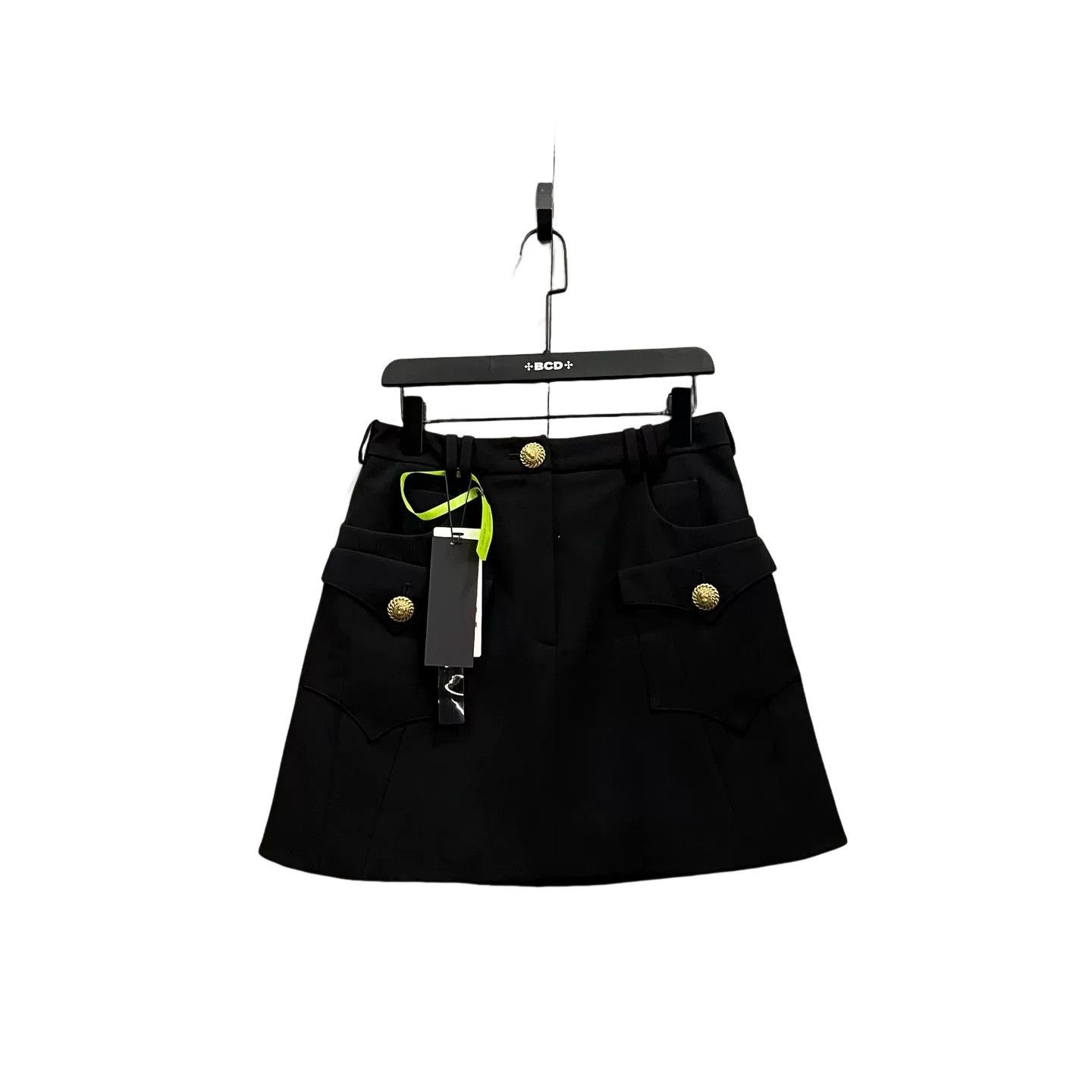 Balmain Balmain Gold Button Wool Mini Skirt Size 40 Size 28" / US 6 / IT 42 - 1 Thumbnail