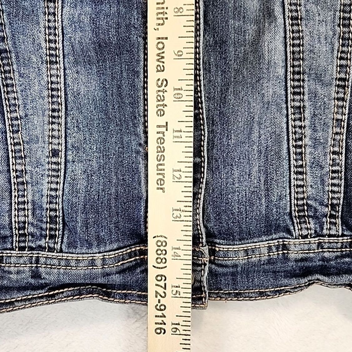 Vintage Maurices Womens Denim Jean Trucker Jacket Short Flap Pocket Blue S Biker Y2K Retro Lightweight Stretch Regular Jacket Womens Size 28" / US 6 / IT 42 - 7 Thumbnail