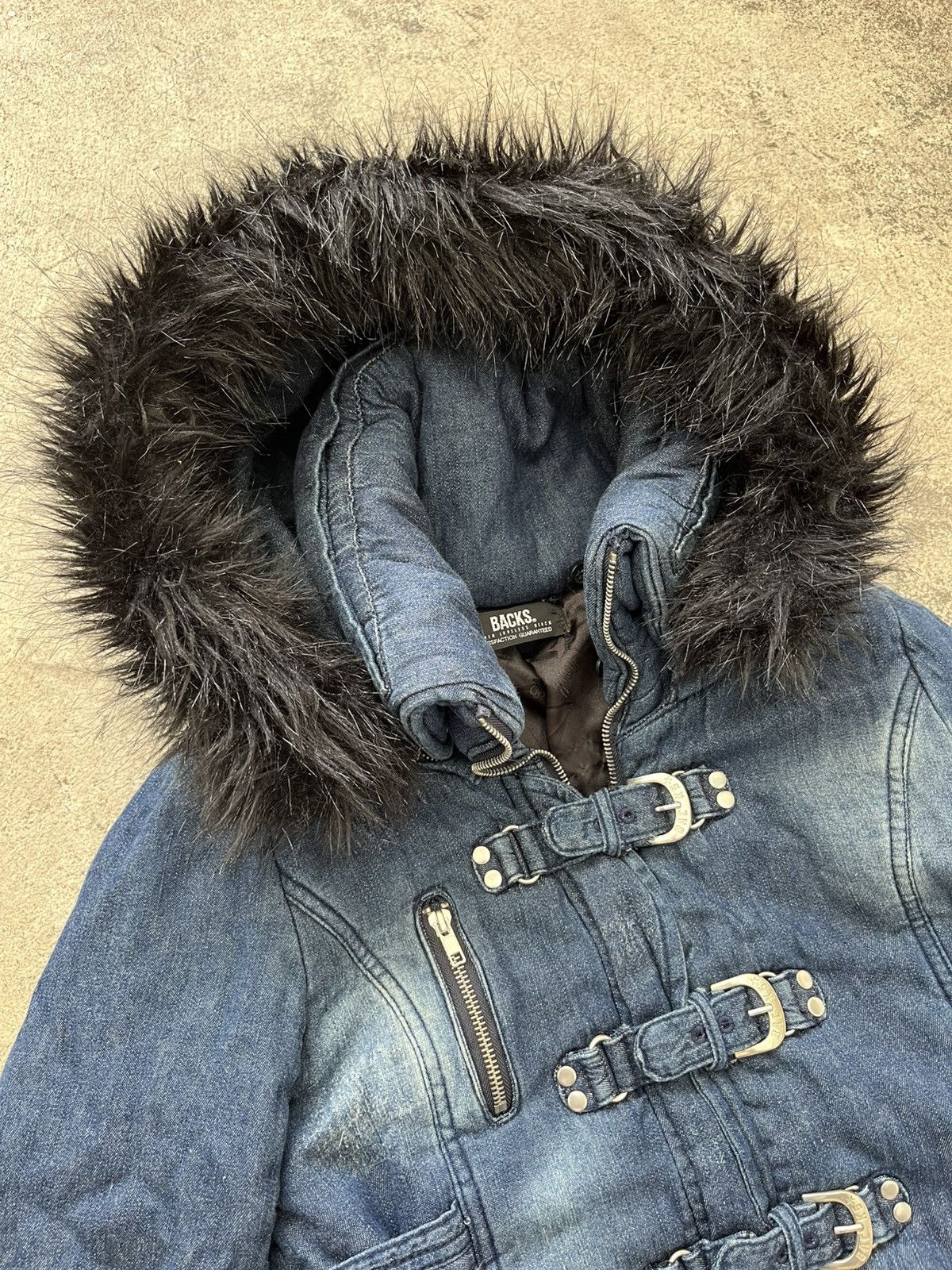 Japanese Brand Archive Denim Distressed Jacket Fur Hoodie Senditionaries Size US M / EU 48-50 / 2 - 6 Thumbnail