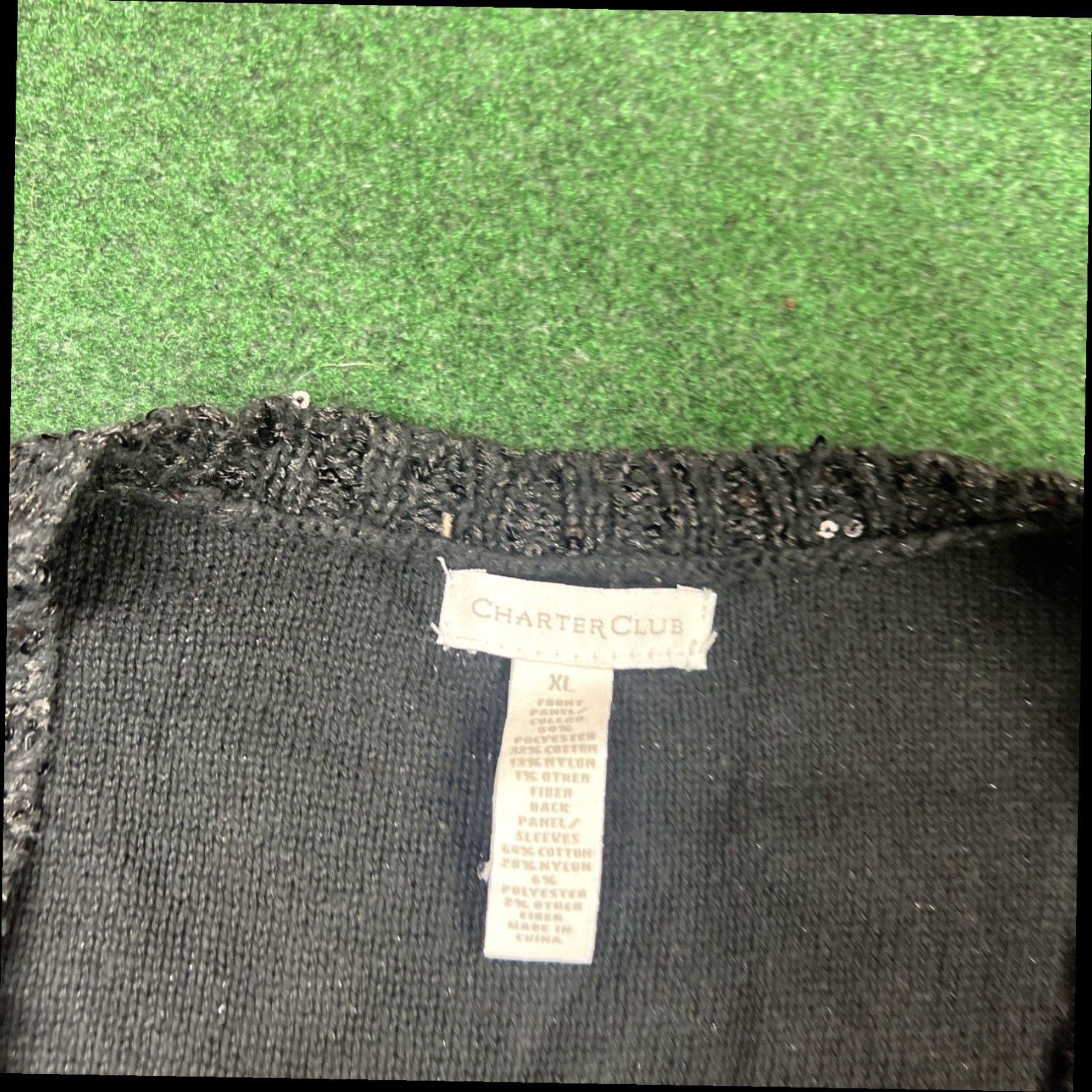 Charter Club CHARTER CLUB Sweater Size XL Black With Sequin Design Luxury Soft Size XL / US 12-14 / IT 48-50 - 6 Thumbnail